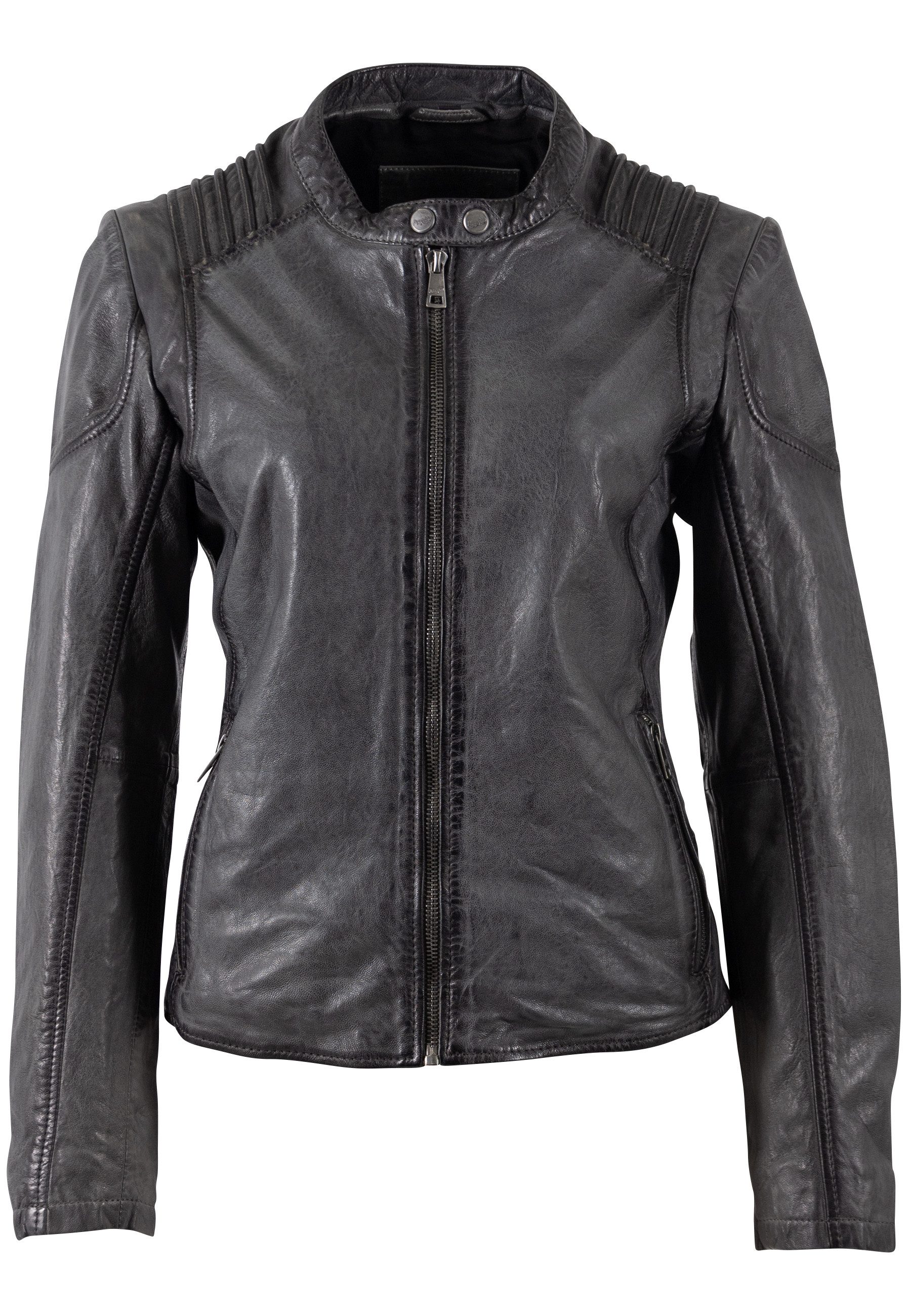 Mauritius Lederjacke MWGionna mit Bikerkragen – Bild 2 von 3