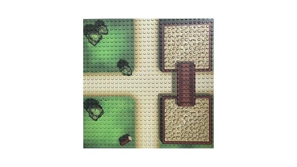 Open Bricks OpenBricks Baseplate 32x32 farm crossing Konstruktionsspielsteine