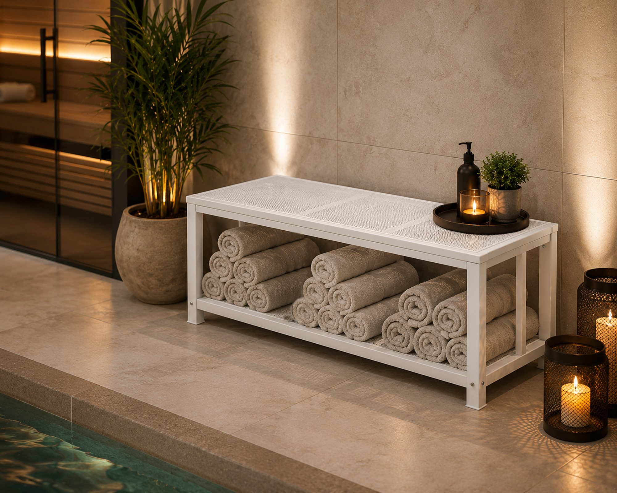 Quick Star Kaminholzregal Metall Kaminholzregal Sitzbank 100 x 48 x 45 cm, BxTxH:48x100x45 cm