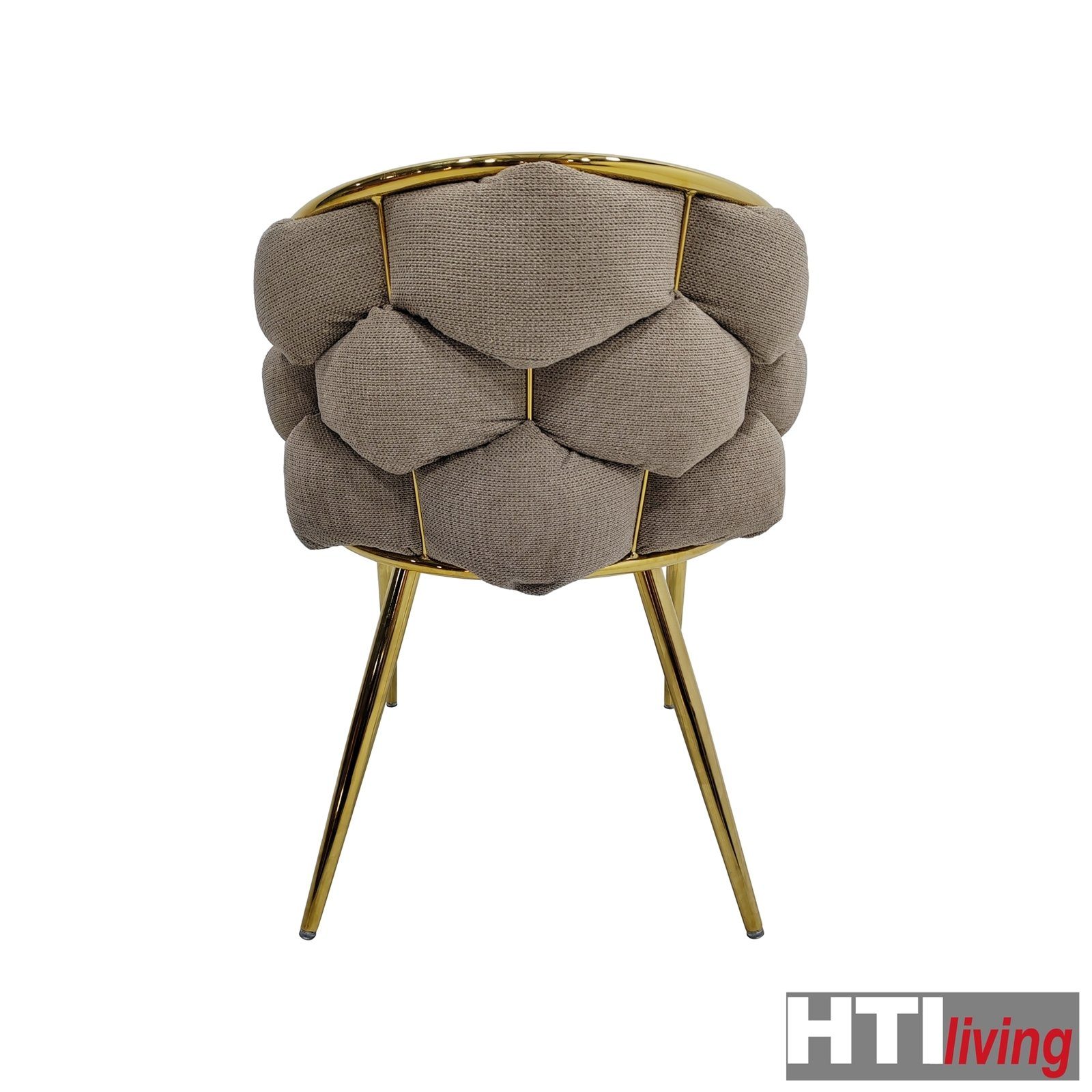 Polsterstuhl goldenes HTI-Living Esszimmerstuhl Metallgestell Design (Einzelstuhl, Stuhl Gold St), Braun Alsen 1