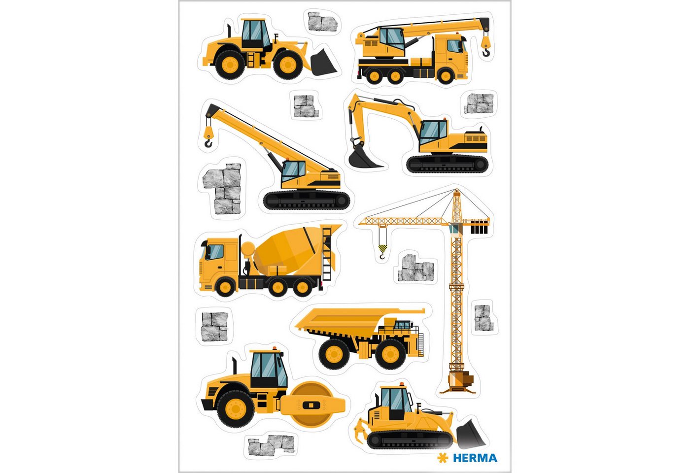 Thumbnail - HERMA Sticker Herma Sticker MAGIC Baustellen Fahrzeuge Transpuffy 1 Bl