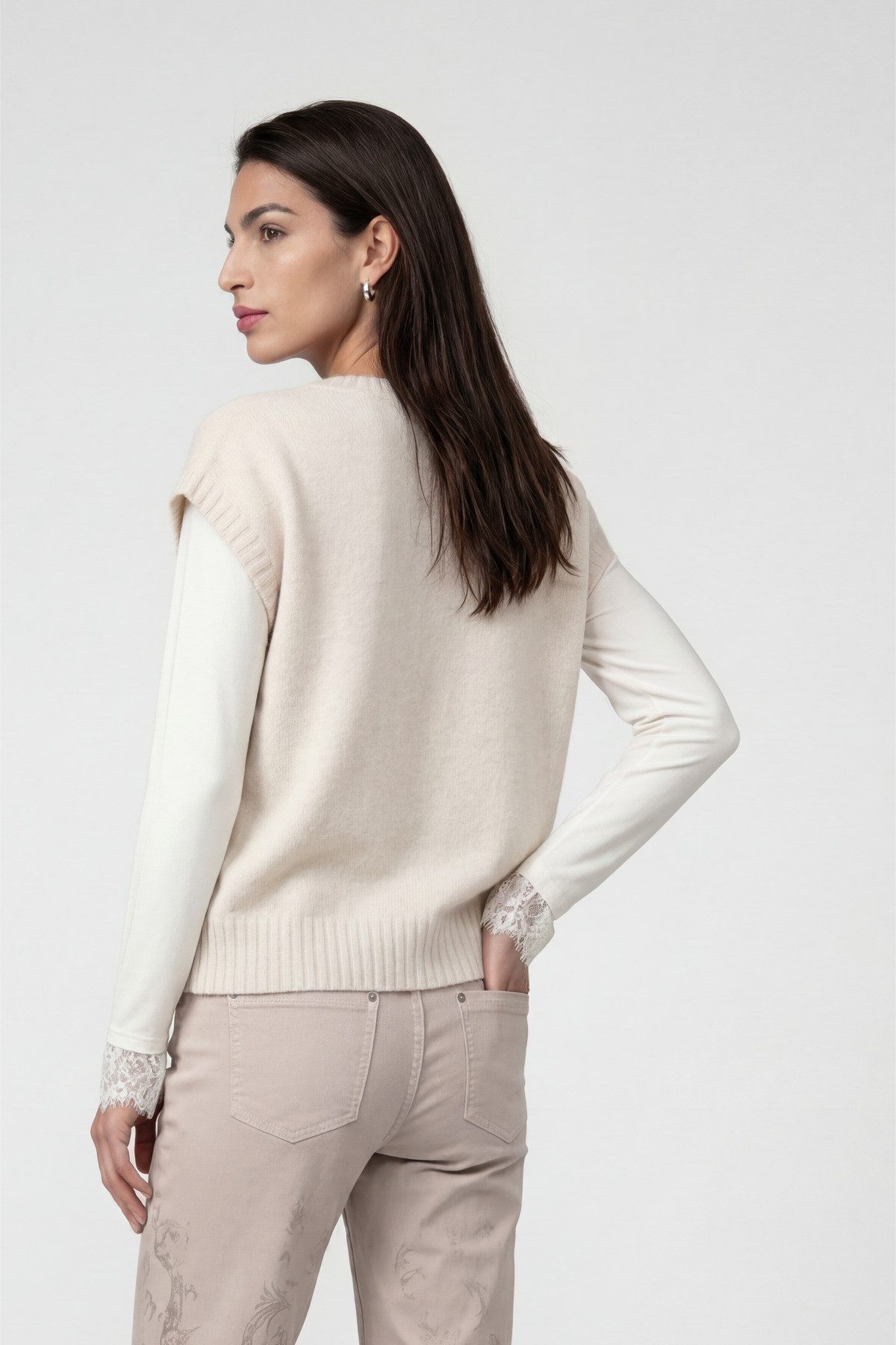 Monari Pullunder Pullunder Lurex Regular fit mit Strickbund