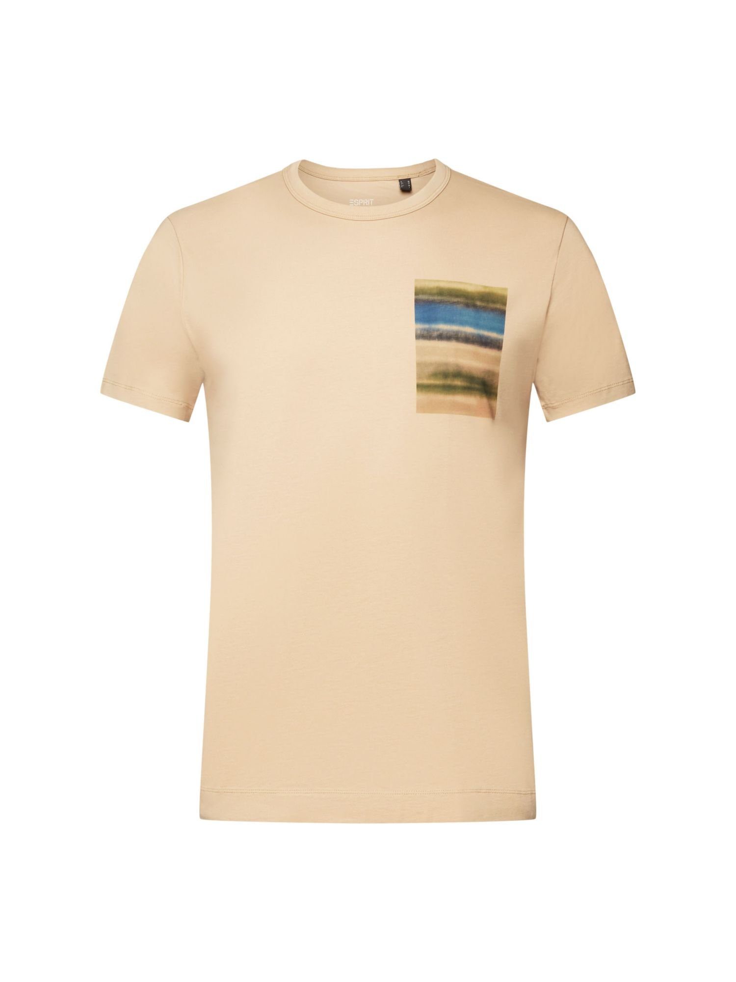 Esprit Collection T-Shirt Rundhals-T-Shirt, 100 % Baumwolle (1-tlg) SAND