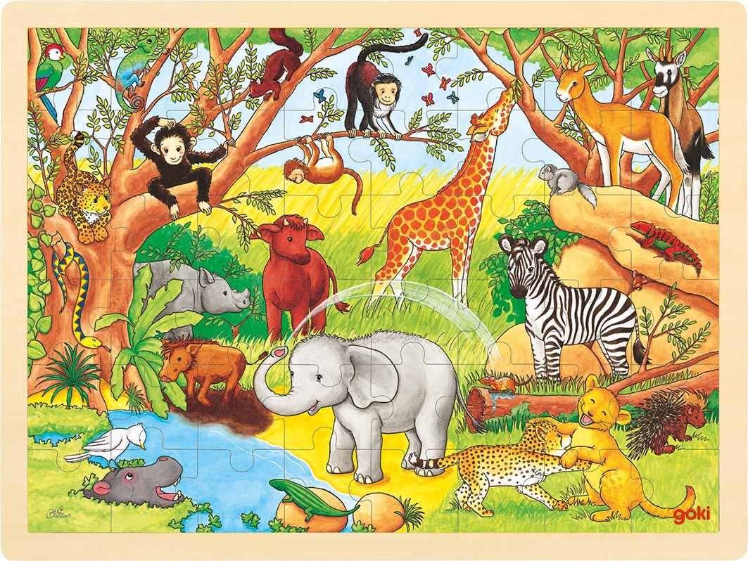 Gollnest & Kiesel Puzzle Goki 57892 - Einlegepuzzle Afrika, Puzzleteile günstig online kaufen