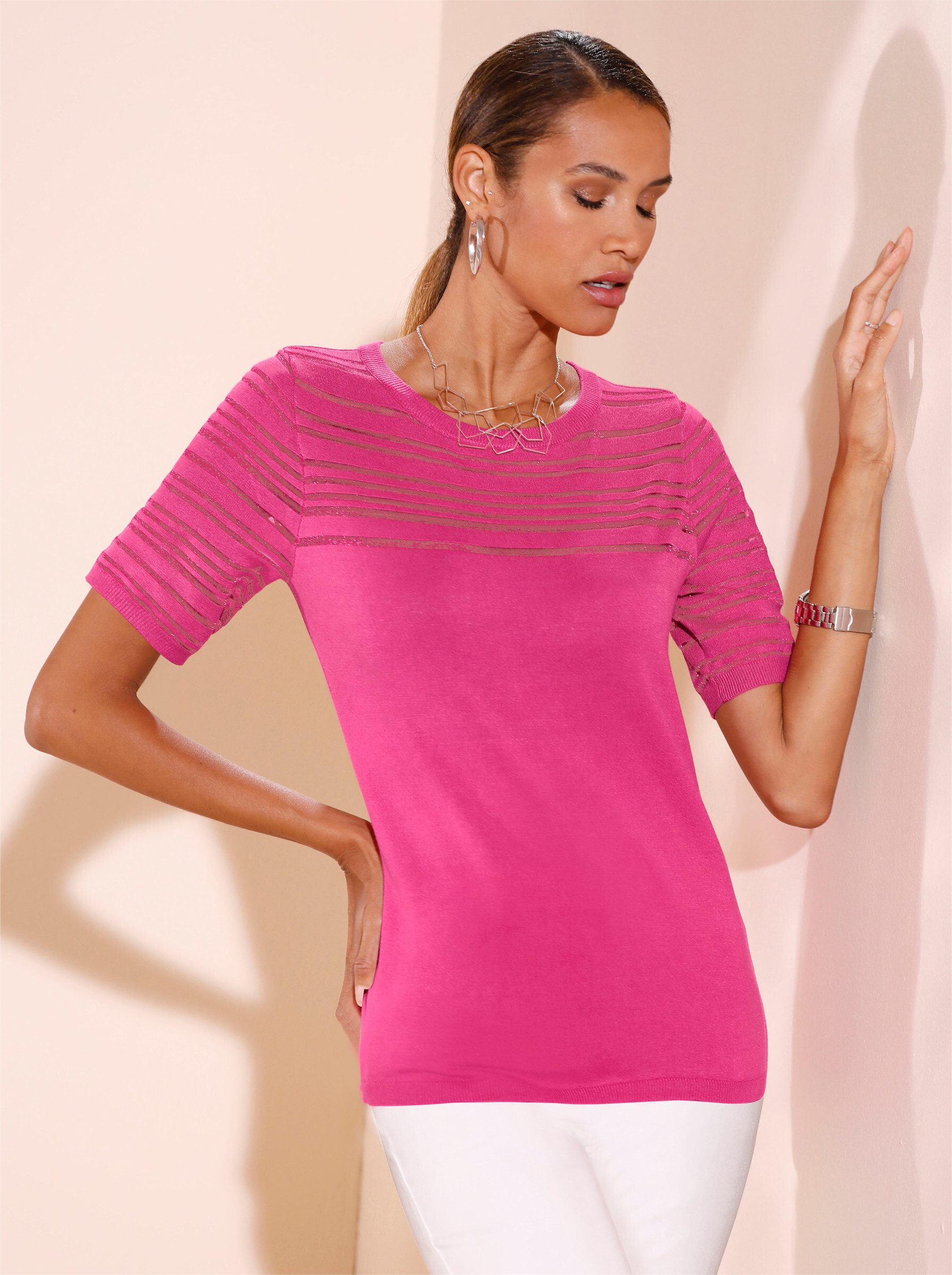 creation L Strickpullover Kurzarmpullover .