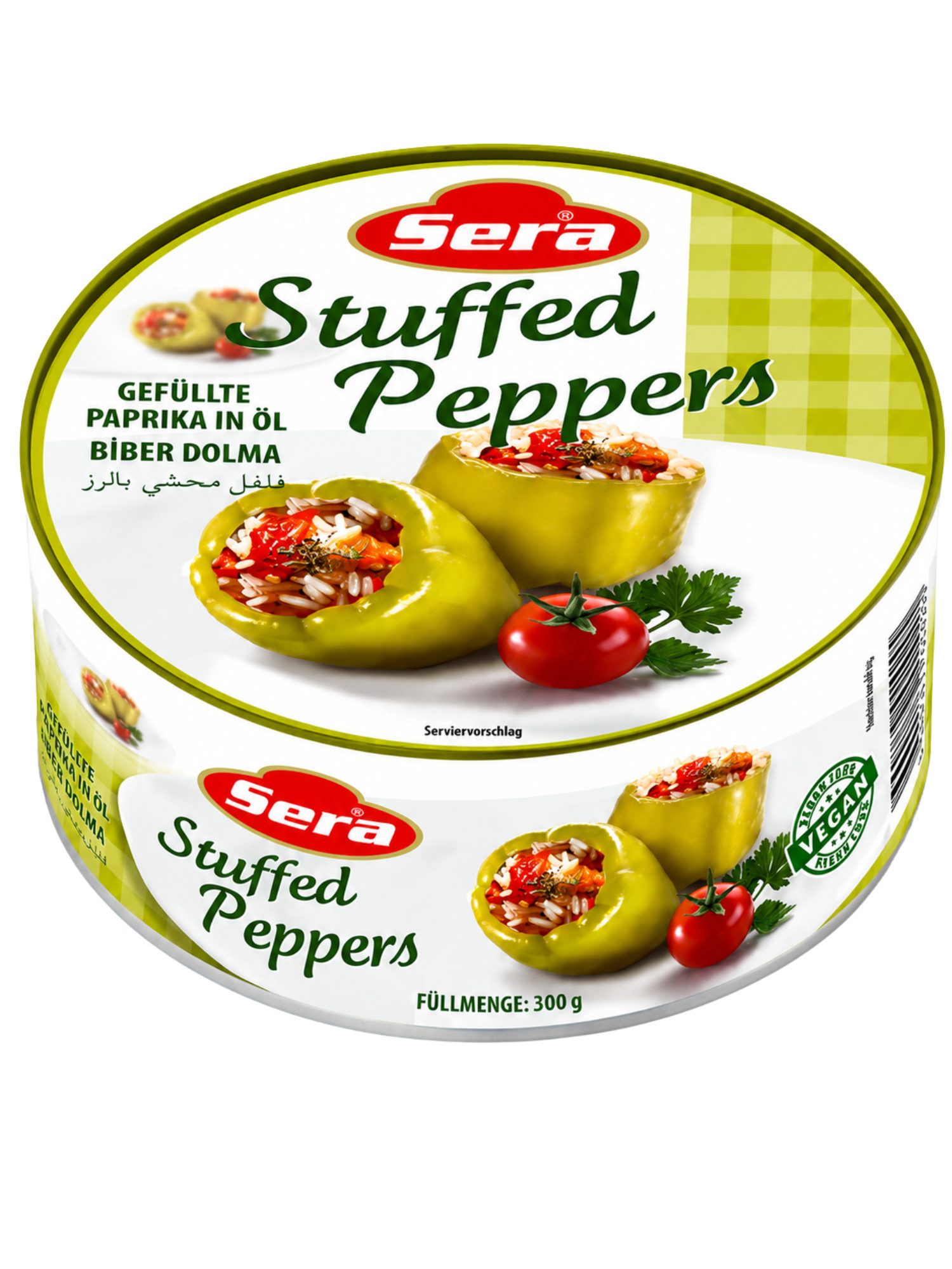 SERA FOOD Fertiggericht Gefüllte Paprika in Öl – mediterran & servierfertig, (Vegane Konserven), Spezialität, servierfertig, vegan/vegetarisch, hochwertige Zutaten