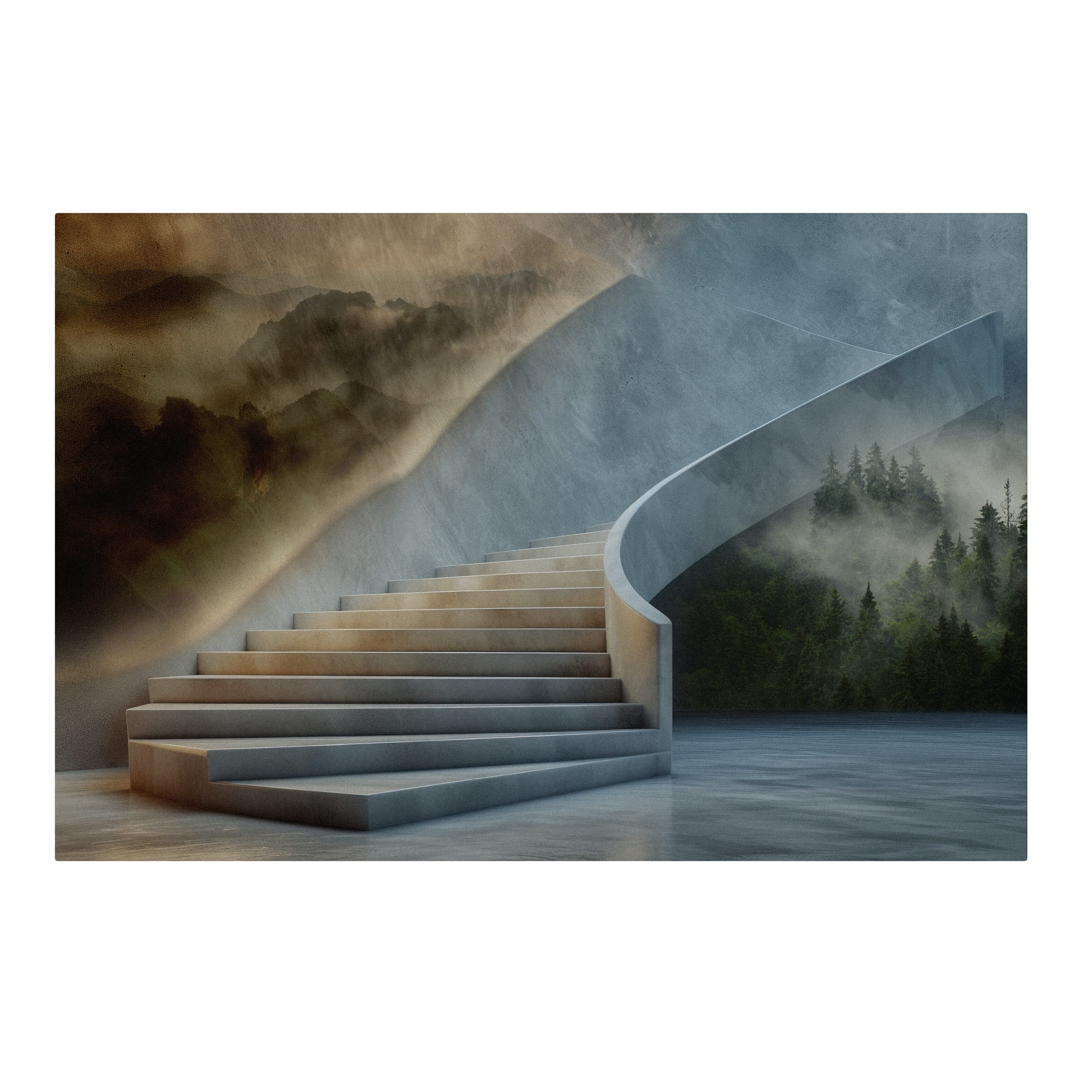 SPACEREBELS Leinwandbild STEPS TO SERENITY, Abstrakt (1 St), 3 cm Keilrahmen, Baumwollleinwand