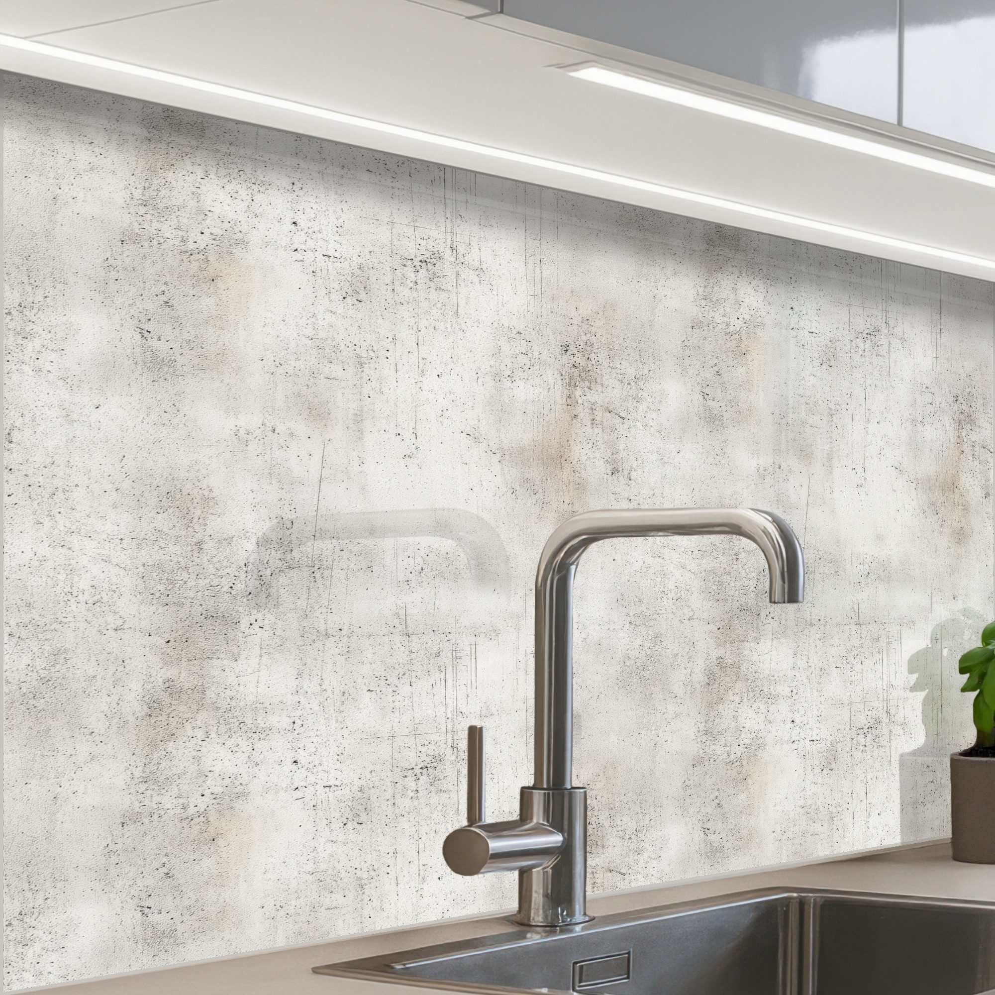 KitchenYeah Küchenrückwand selbstklebend (keine Folie) Grau - Beton - Verwittert, (1-tlg), Spritzschutz, Küche, Rückwand, Küchenwand, Küchenfront, 80x60 cm
