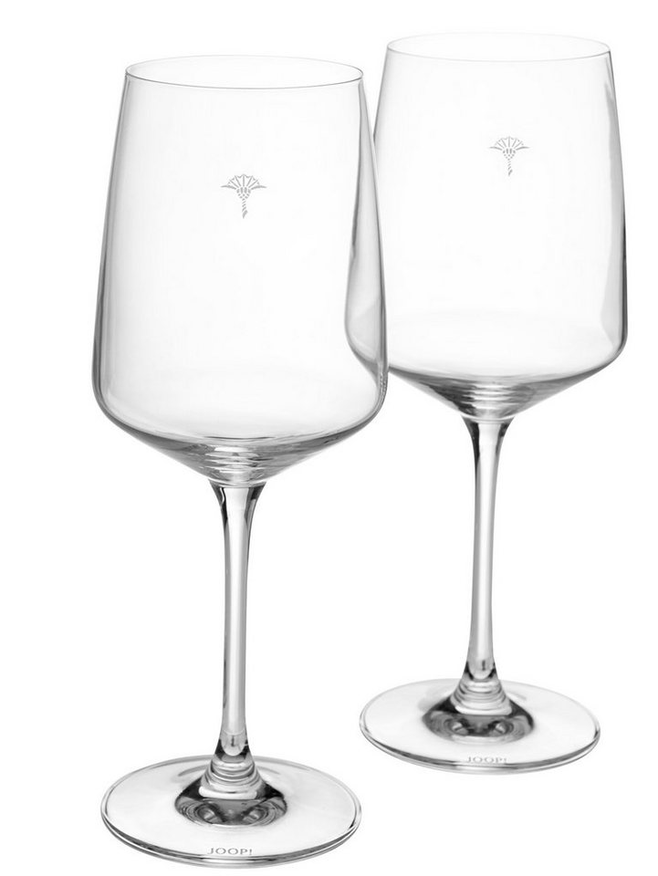 Joop! Weinglas JOOP! LIVING - SINGLE CORNFLOWER Weißweinglas 2er Set, Glas,  Aus hochwertigem Kristallglas gefertigt