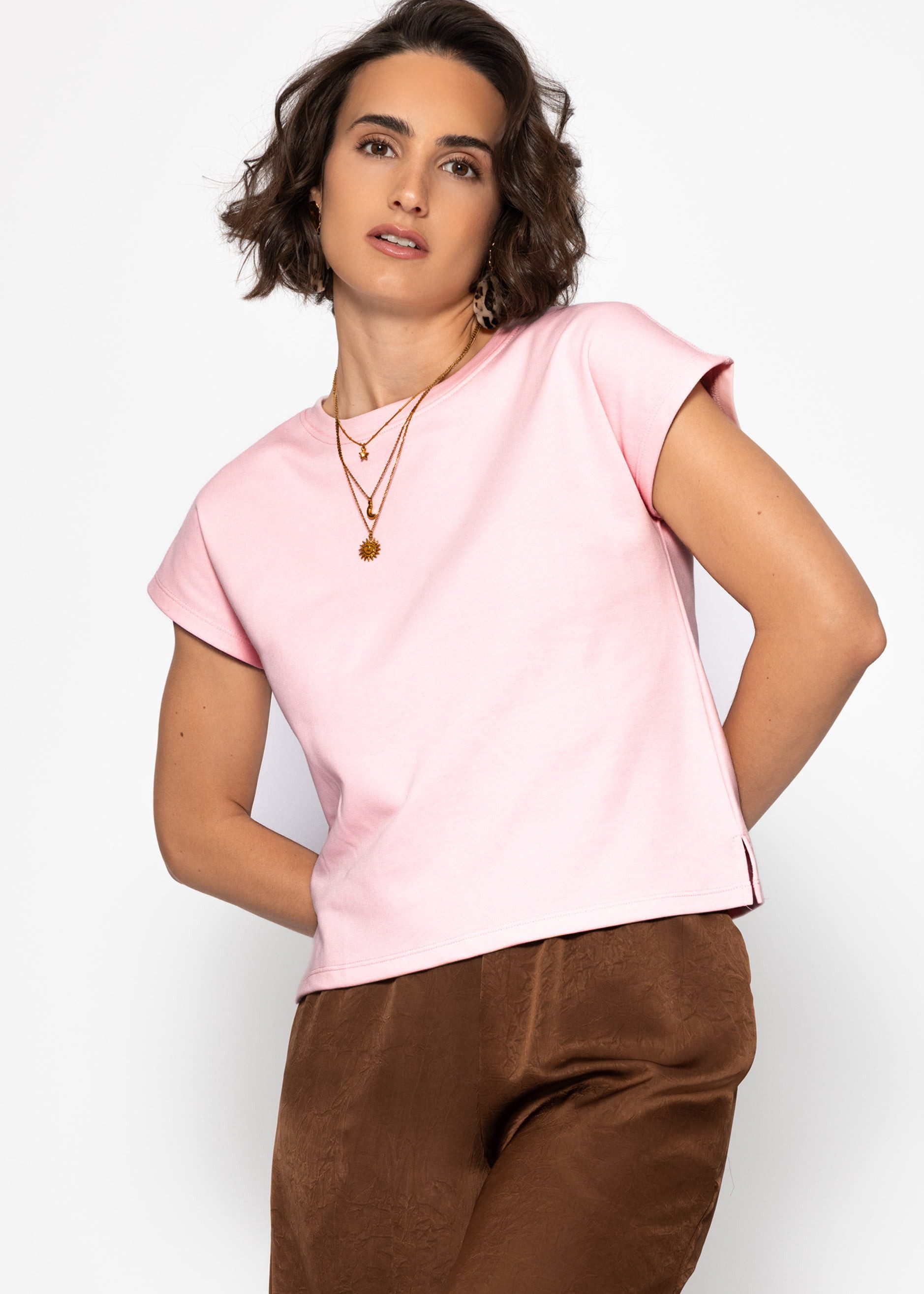 SASSYCLASSY T-Shirt Kurzarm Sweatshirt Damen mit Rückendetail T-Shirt mit R günstig online kaufen