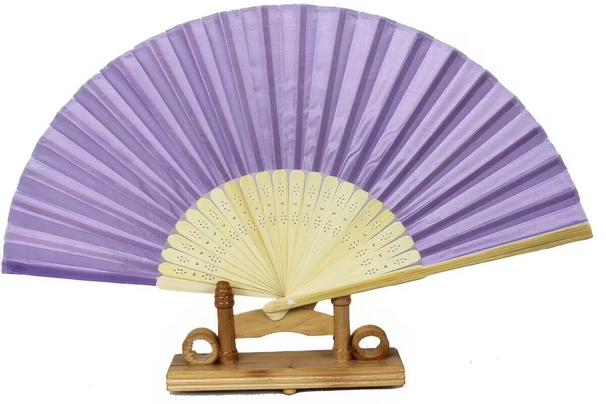 Yudu Handfächer 2 stück Seidenstoff Віяла Handfächer Lichteffekte Bambus glatt