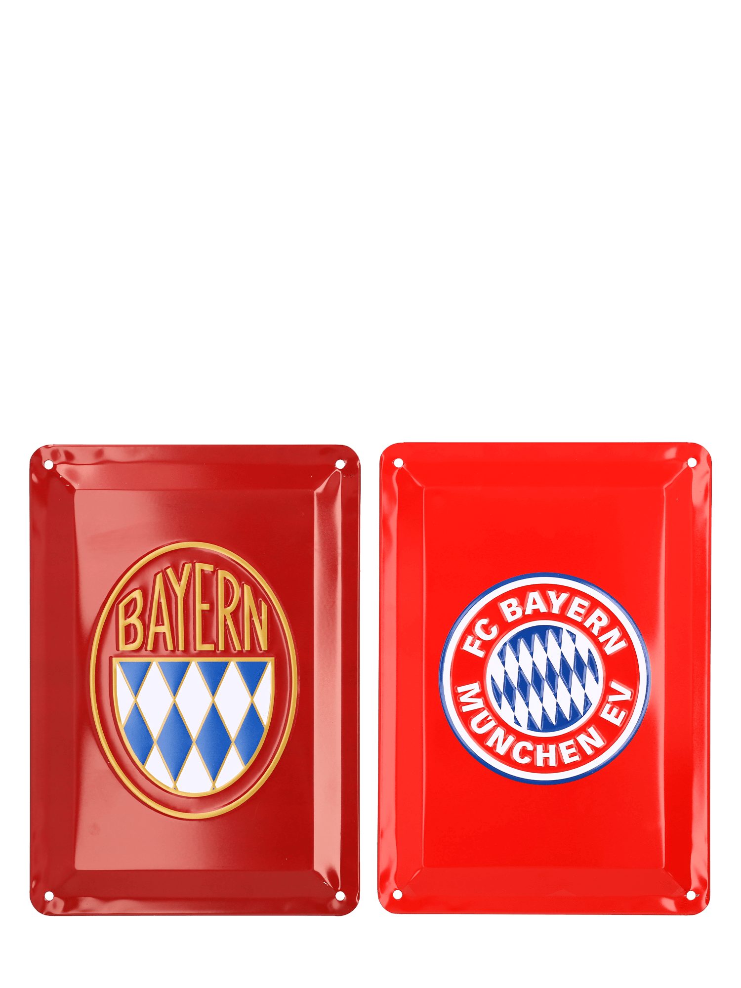 FC Bayern München Metallschild FC Bayern München I Metallschild 2er-Set Retro I Rot