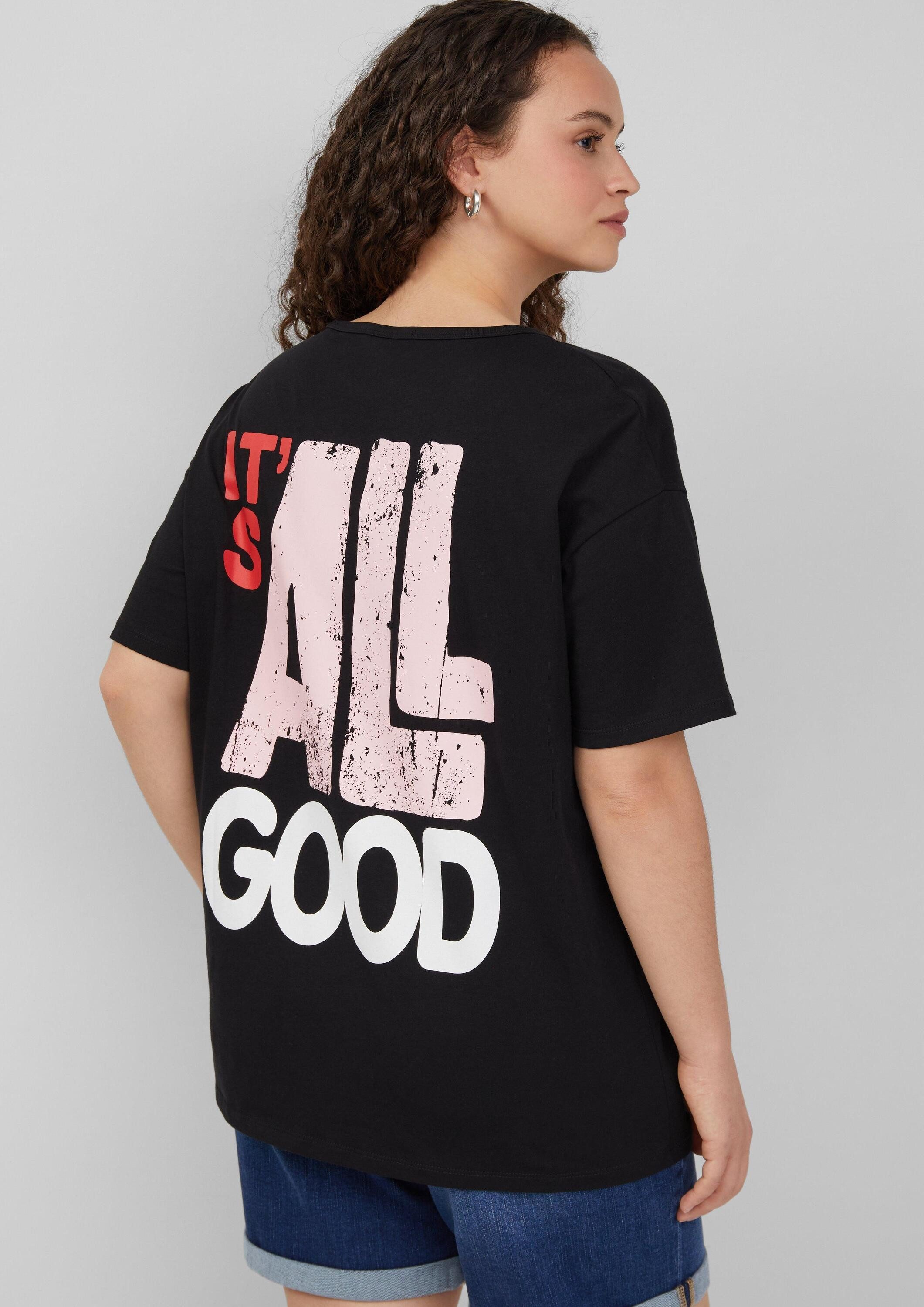 QS Kurzarmshirt T-Shirt Boyfriend-Shirt mit Front- günstig online kaufen