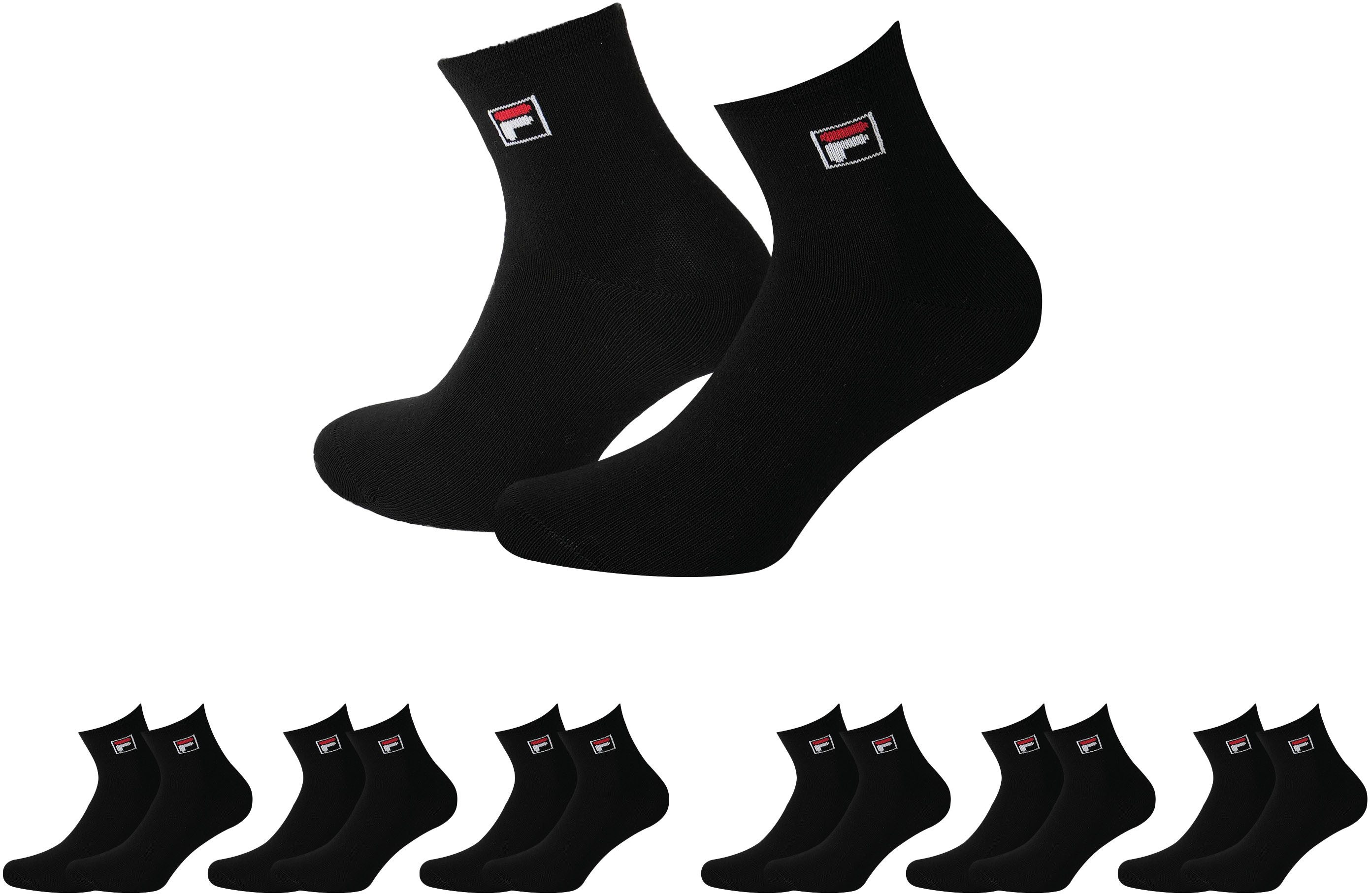 Fila Kurzsocken UNISEX QUARTER PLAIN SOCKS (6-Paar) mit Logo-Schriftzug günstig online kaufen
