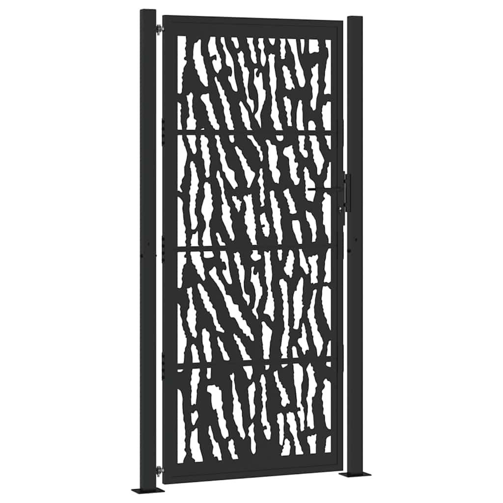 Gartentor Gartentor Schwarz 100x200 cm Stahl Trace Design
