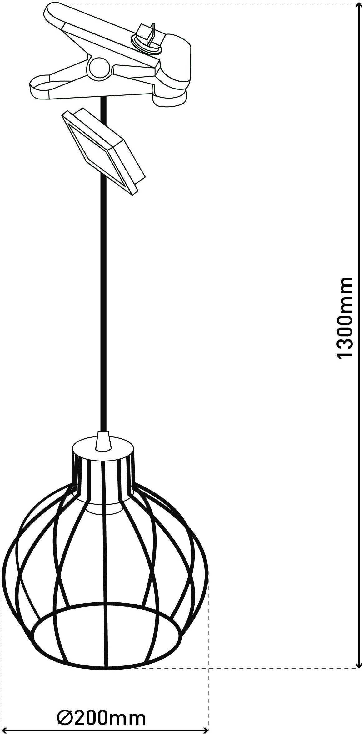 näve LED Solarleuchte Solar- / Pendelleuchte schwarz "GRID", LED fest integriert, Warmweiß, Inkl. Dämmerungssensor