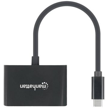 MANHATTAN USB-C® auf HDMI- mit Power Delivery-Ladeport USB-Adapter, beidseitig verwendbarer Stecker, mit Ladebuchse