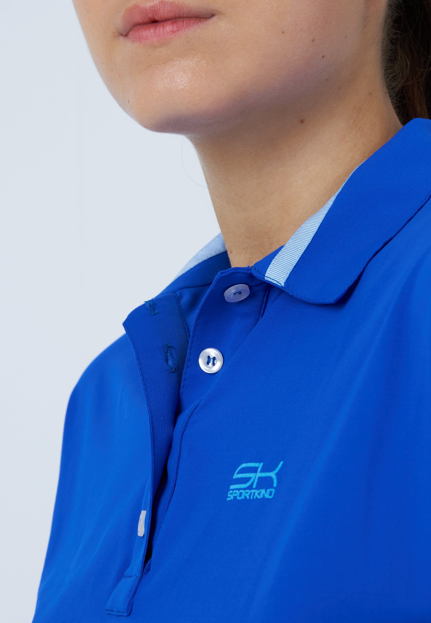 Funktionsshirt & Mädchen Polo Damen Shirt kobaltblau Loose-Fit SPORTKIND Golf
