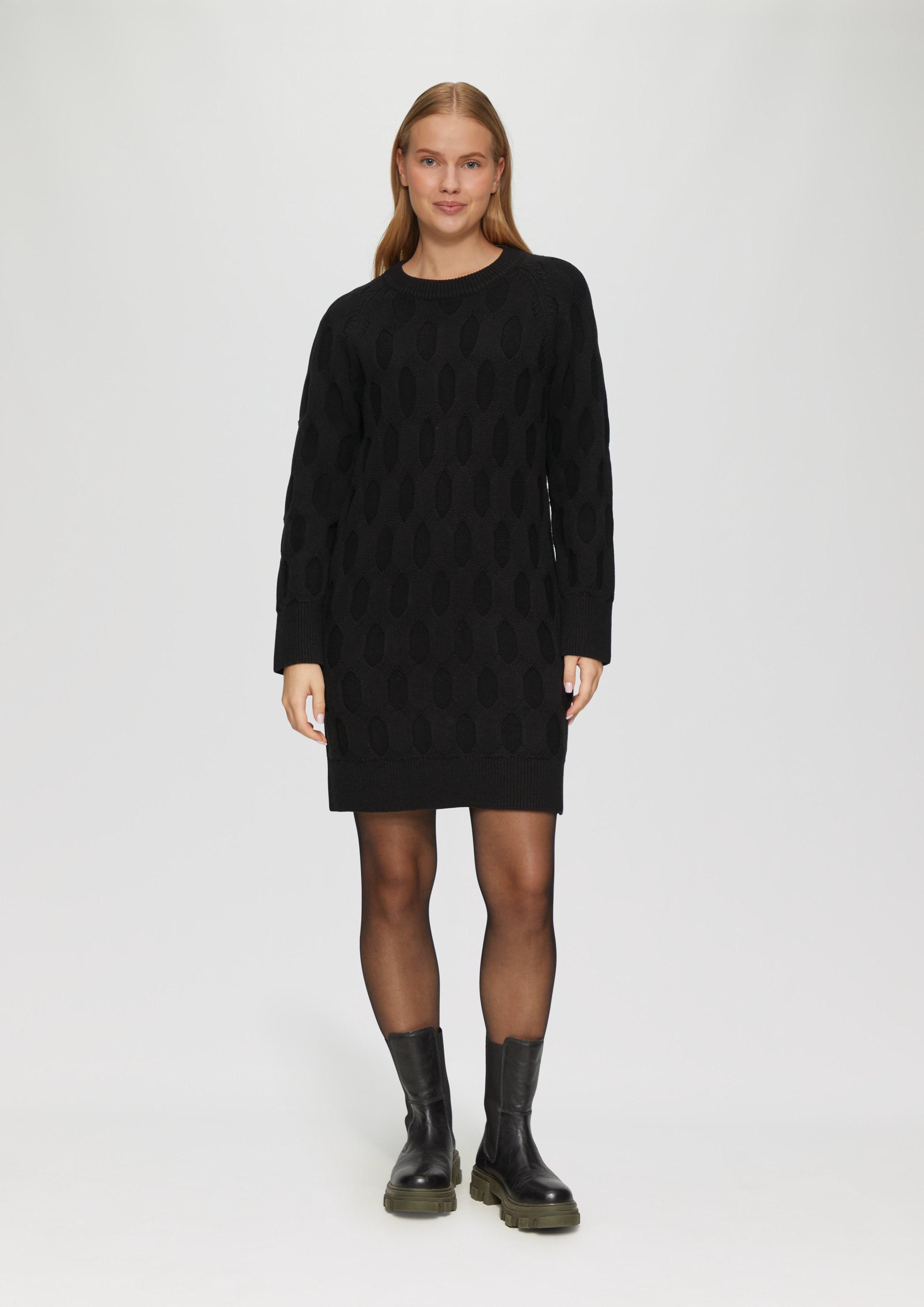 Minikleid Kleid mit Strickmuster