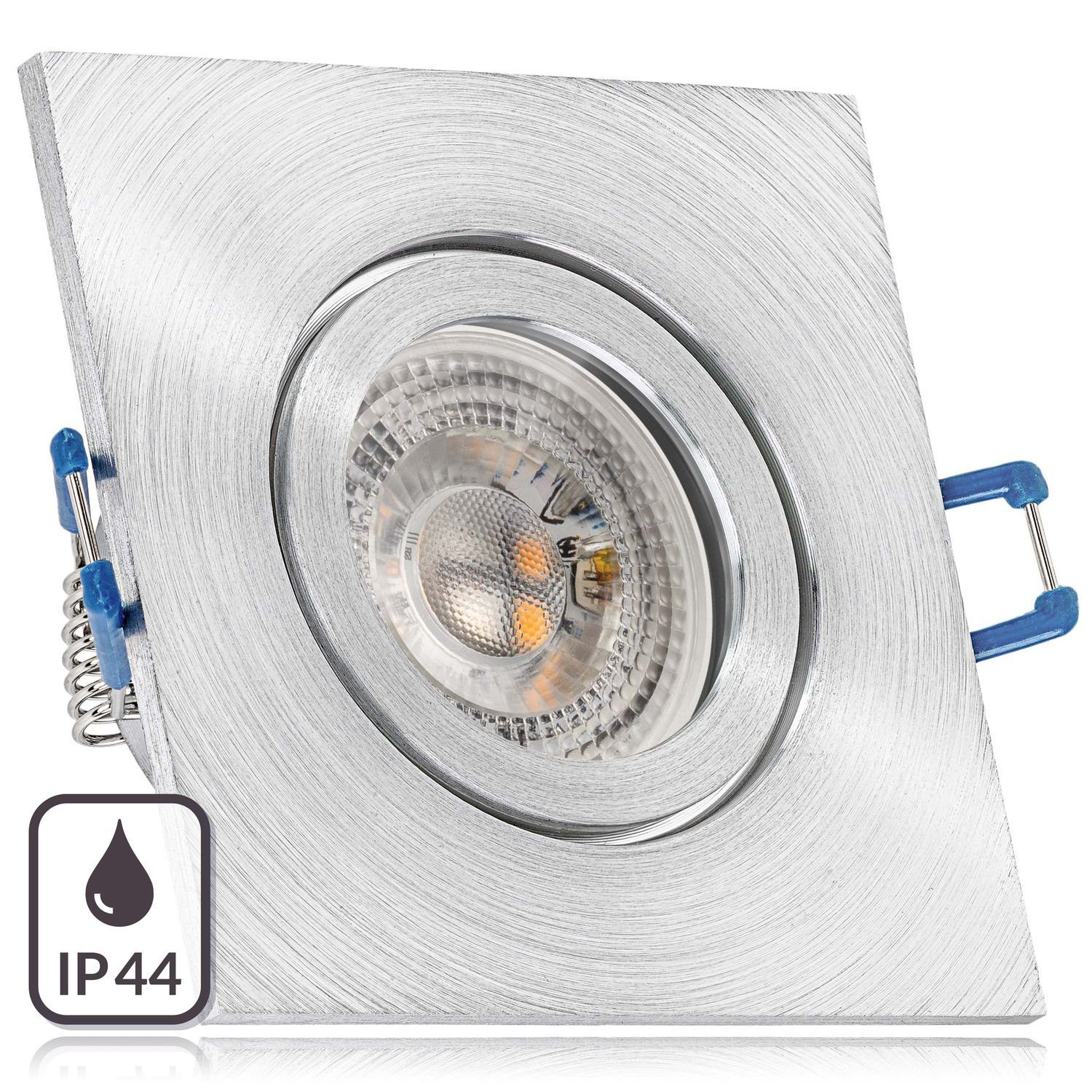 LEDANDO LED Einbaustrahler IP44 RGB LED LED Einbaustrahler aluminium 3W GU10 mit von matt Set in