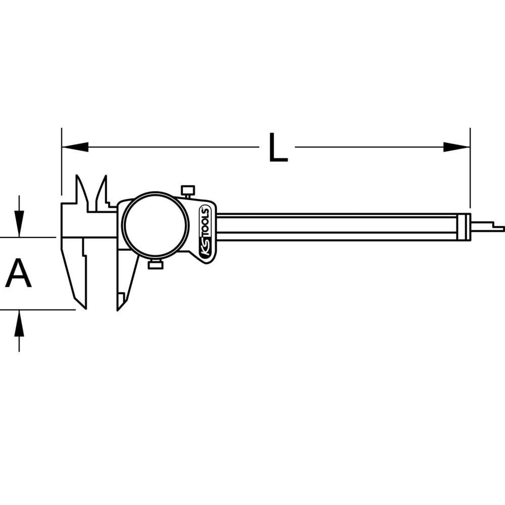 KS Tools Messschieber Uhren-Messschieber, Messgenauigkeit +/-0.02 300.0547