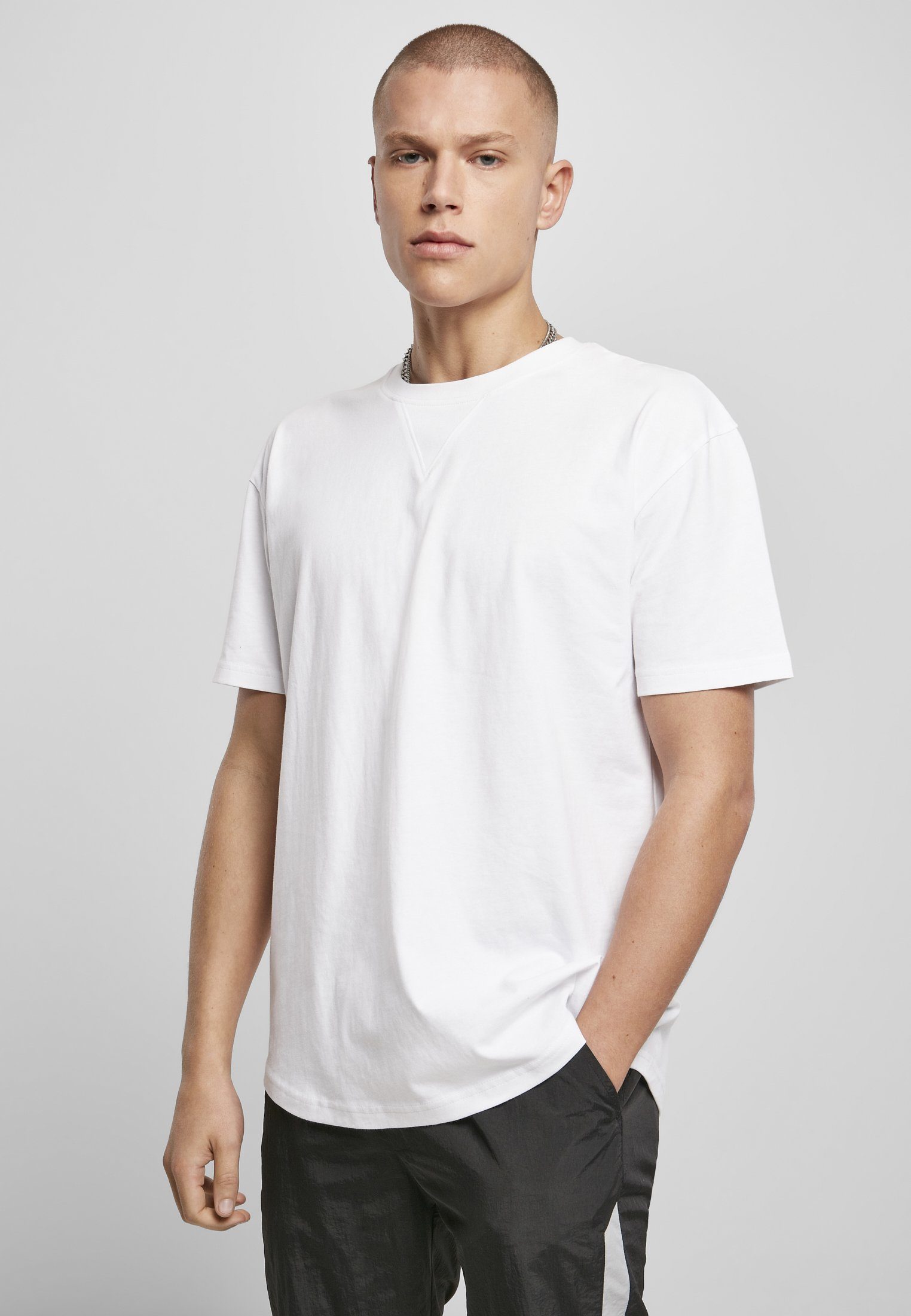 URBAN CLASSICS T-Shirt Herren Organic Cotton Curved Oversized Tee 2-Pack (1-tlg) white black