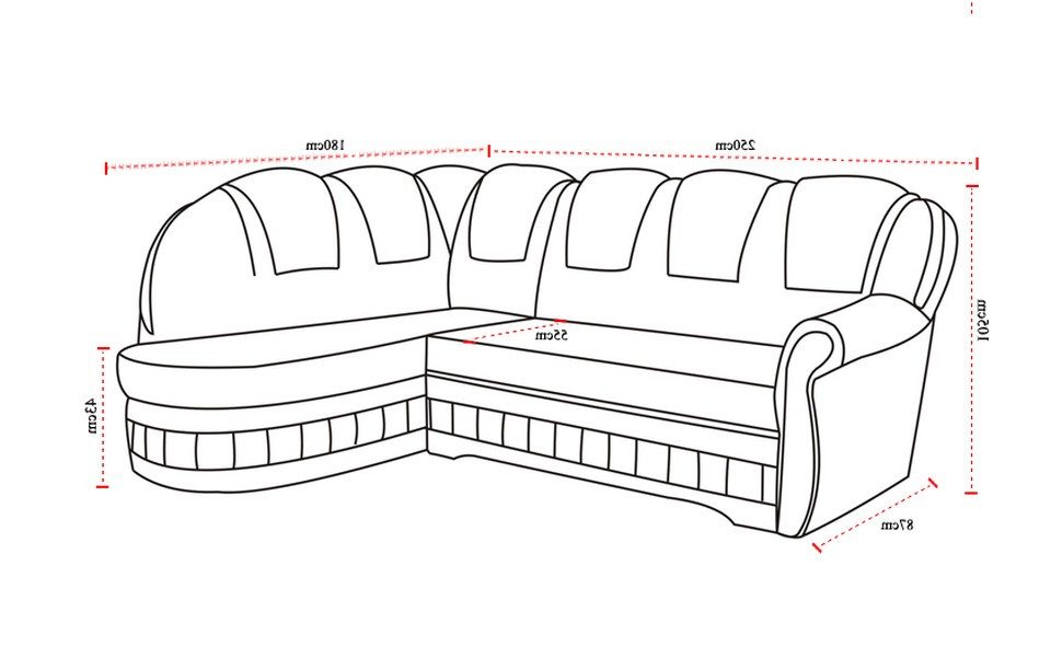 Xlmoebel Ecksofa Klassisches Schlafsofa Couch Polster Textil REDUZIERT, Made in Europa