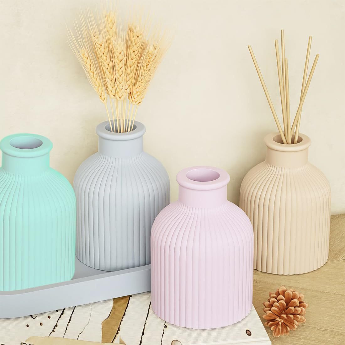 FOUORTUNATE-BEE Silikonform 2-teiliges DIY Silikonvase-Set mit Vase und Ablage, (2-tlg), Silikonform für Blumentopf & Epoxidharz-Dekorationen