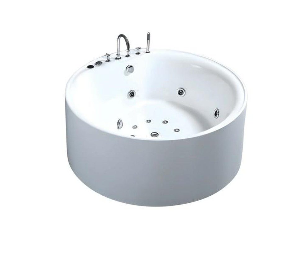 Xlmoebel Whirlpool-Badewanne XLMOEBEL Hydromassagewanne aus Acryl in Weiß, freistehend, Made in Europa