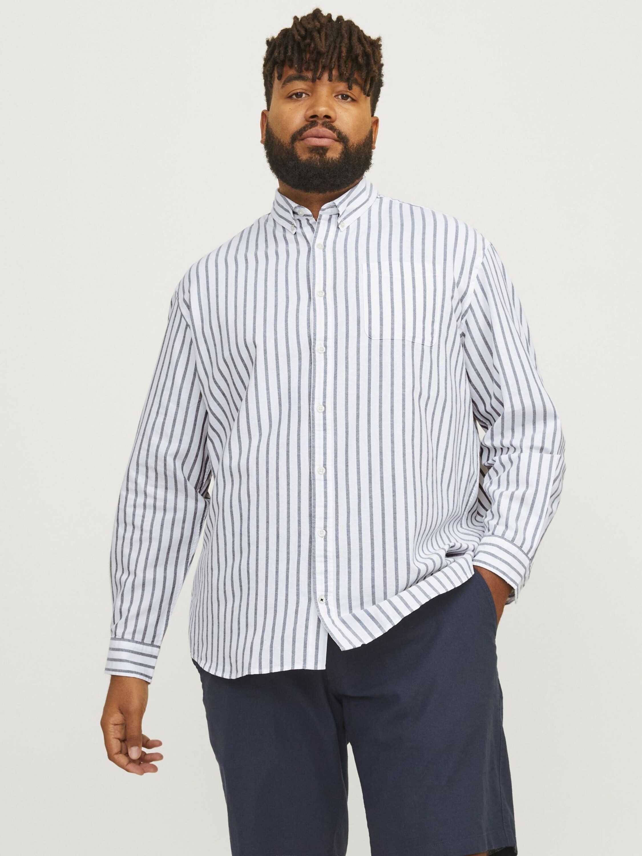 Jack & Jones PlusSize Langarmhemd Oxford (1-tlg) günstig online kaufen