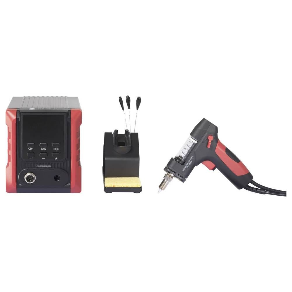 TOOLCRAFT Lötkolben TC-8955 Entlötstation digital 150 W 300 - 480 °C inkl. Entlötsaugpumpe, inkl. Entlötsaugpumpe