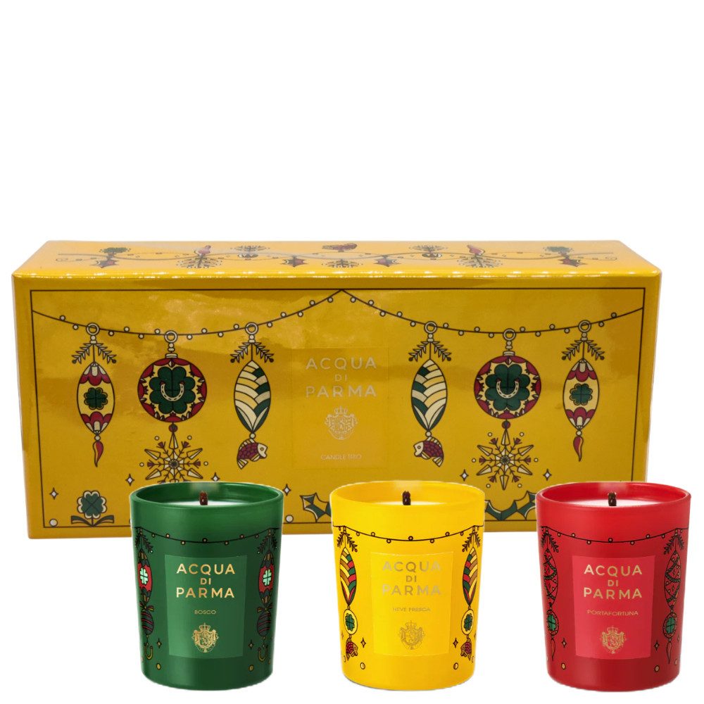 Acqua di Parma Duftkerze Candle Trio Limited Edition 3x70 g (Set, 3-tlg), Luxuriöse Kerzen für ein elegantes Raumdufterlebnis.