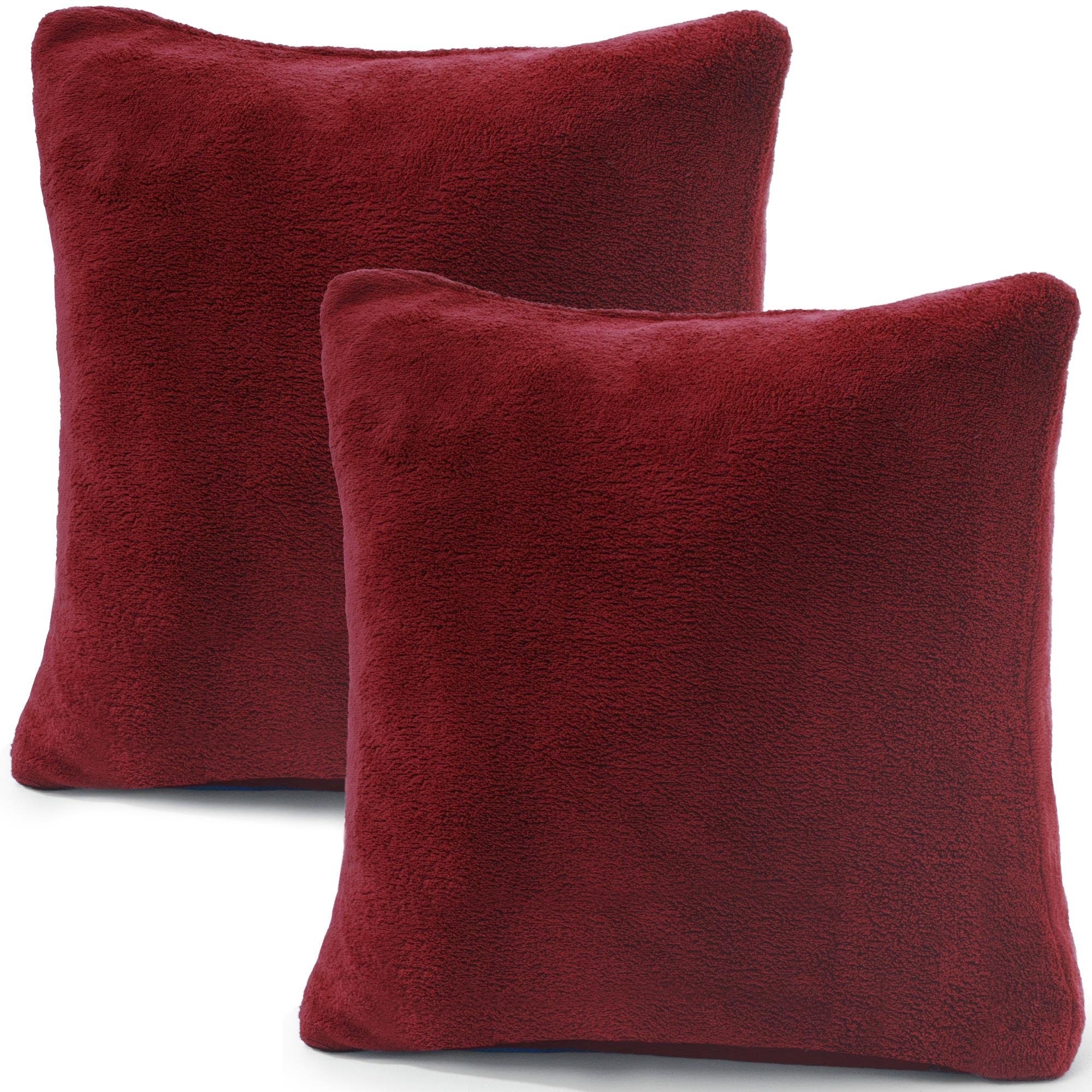 Kissenbezüge Comfortable Kissenbezüge Kissenhüllen 2er Set 50x50cm bordeaux, CelinaTex