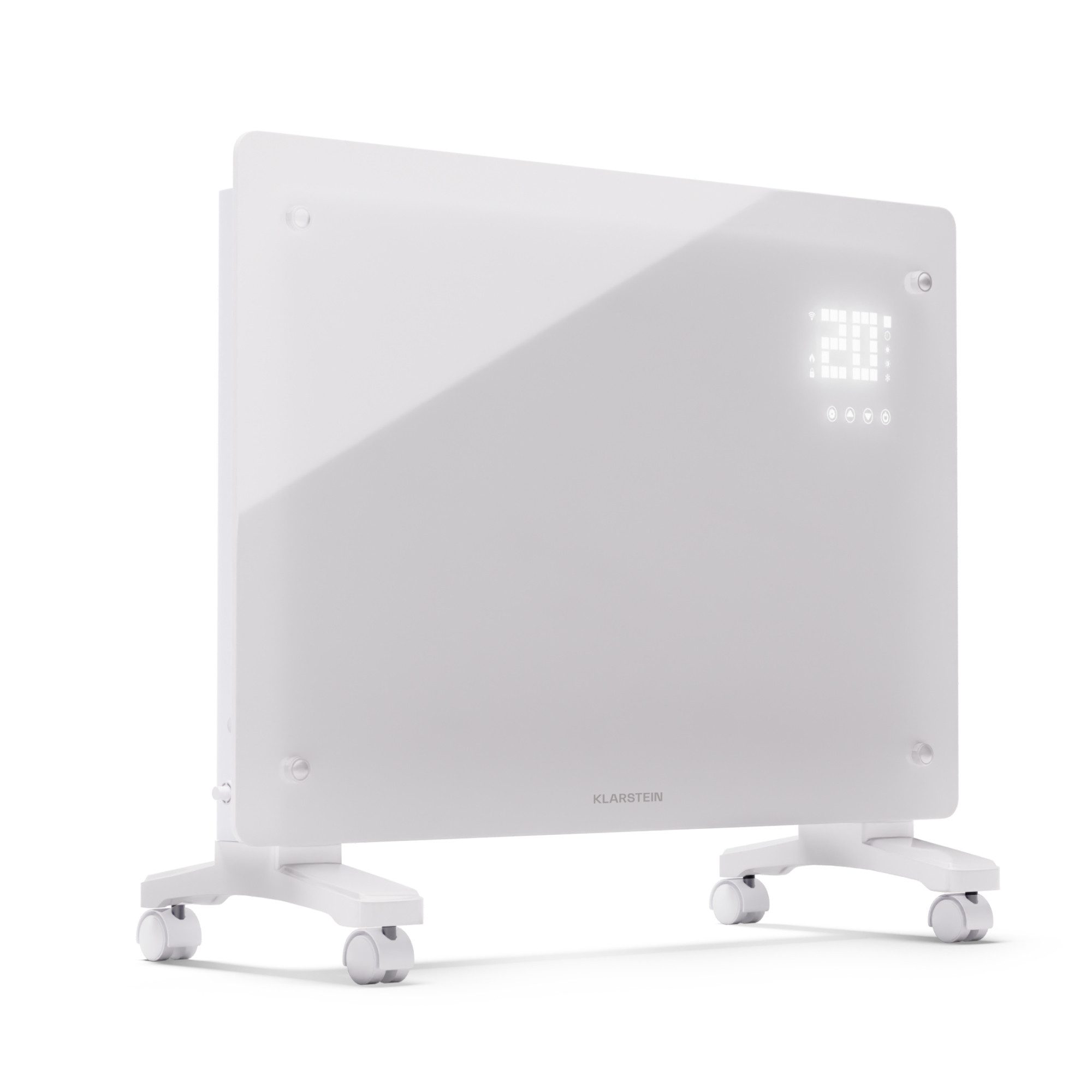 Klarstein Heizstrahler Bornholm Samrt 1500, Heizung Elektrische Heizstrahler Badezimmer Küche Wifi LED Weiß