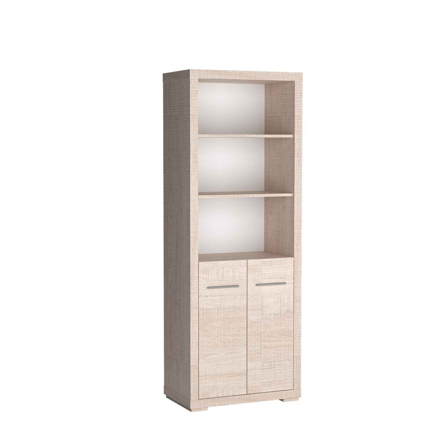 Masseno Bücherregal SALERNO 192 x 70 cm Standregal Büroregal Bücherschrank Eichefarben