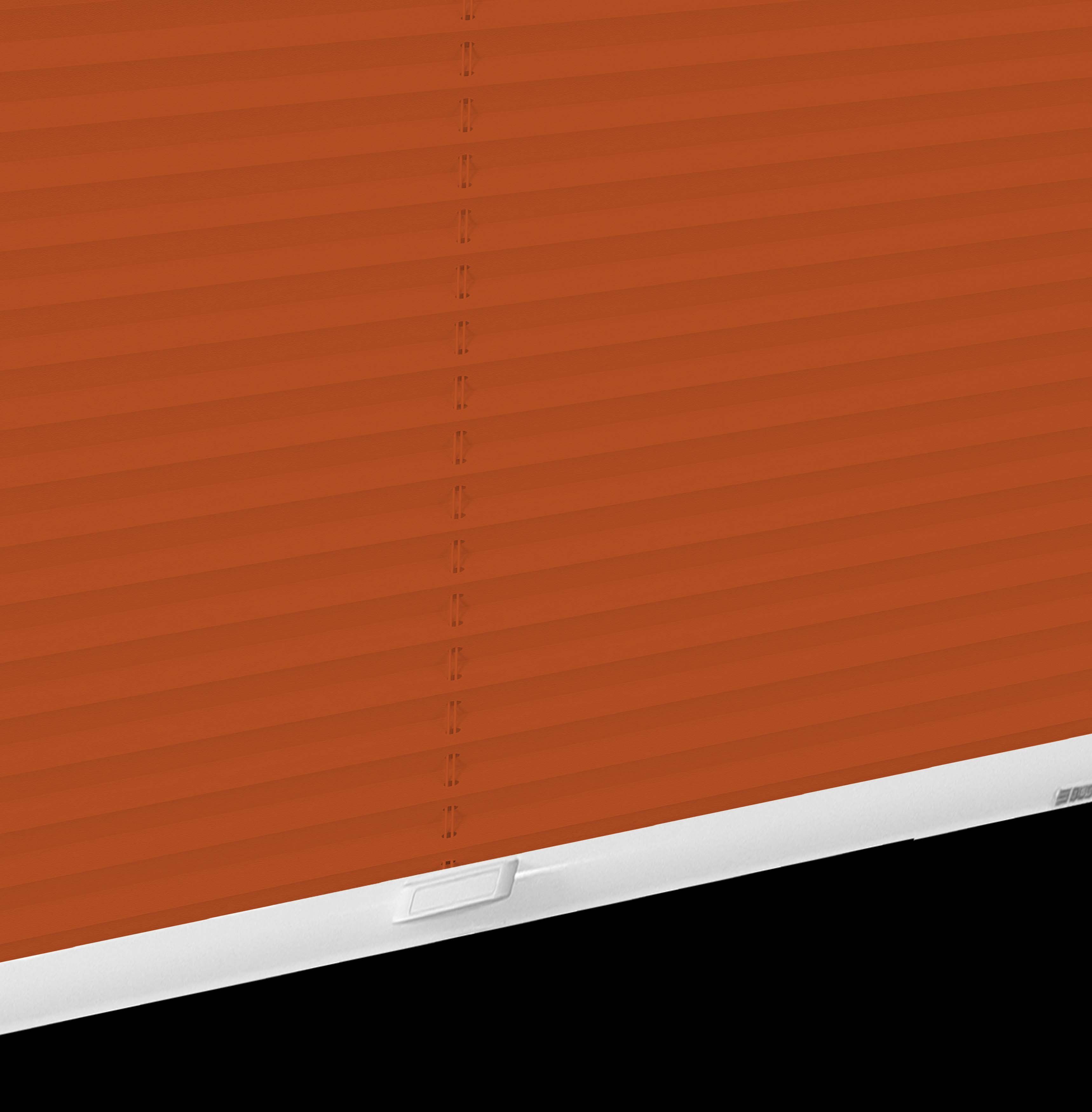 Dachfensterplissee StartUp Style Crepe, sunlines, verspannt, verschraubt, mit orange Führungsschienen Lichtschutz