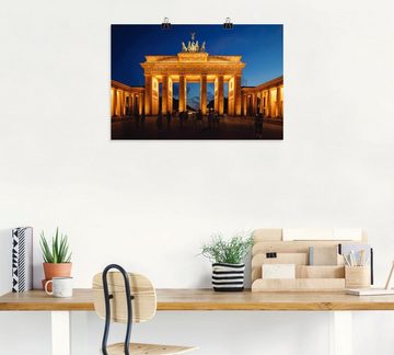 Artland Wandbild Brandenburger Tor bei Abenddämmerung, Gebäude (1 St), als Leinwandbild, Poster in verschied. Größen