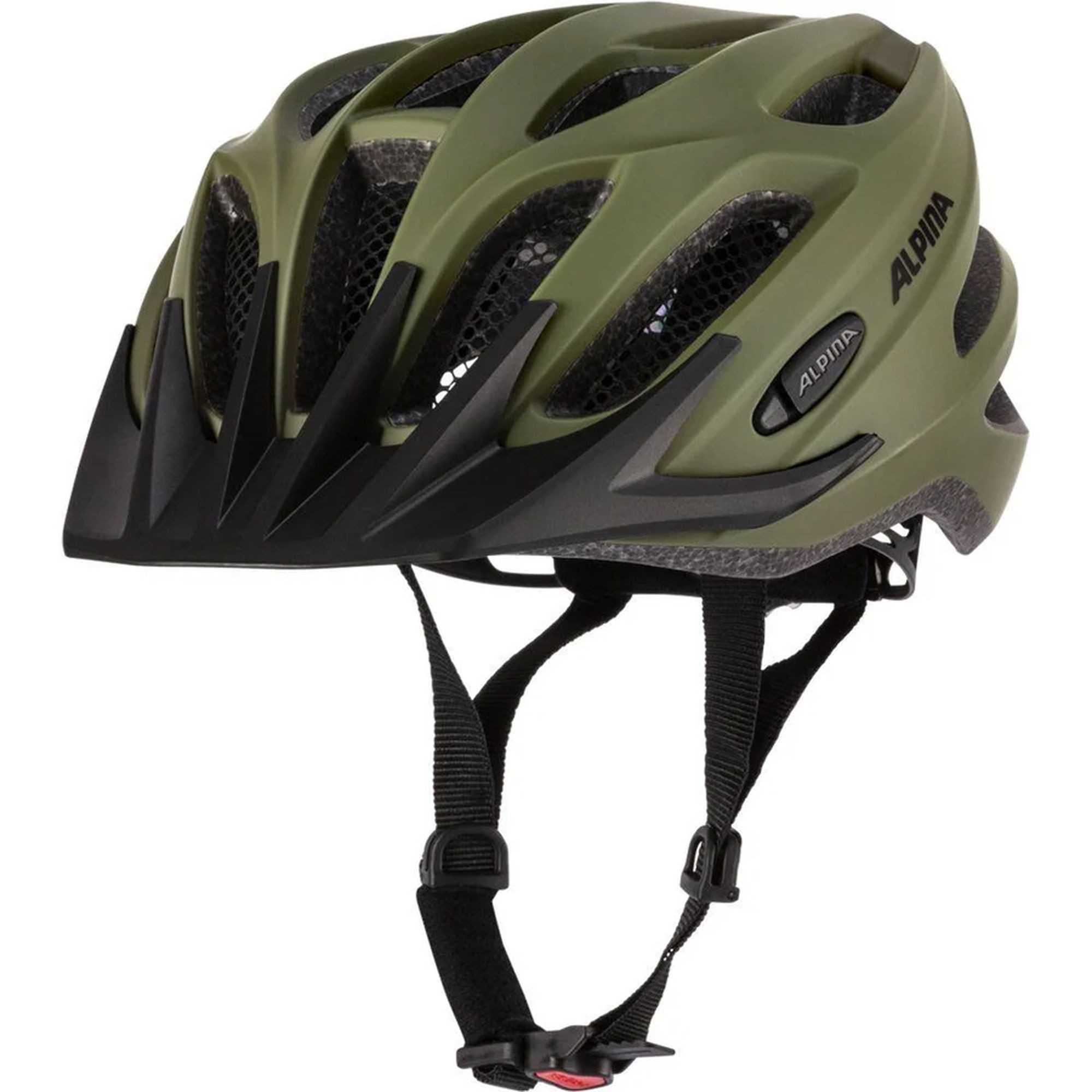 Alpina Sports Fahrradhelm Fahrradhelm Tour 20 Olive Matt 52-57cm, Inmold-Bauweise und Run System Classic