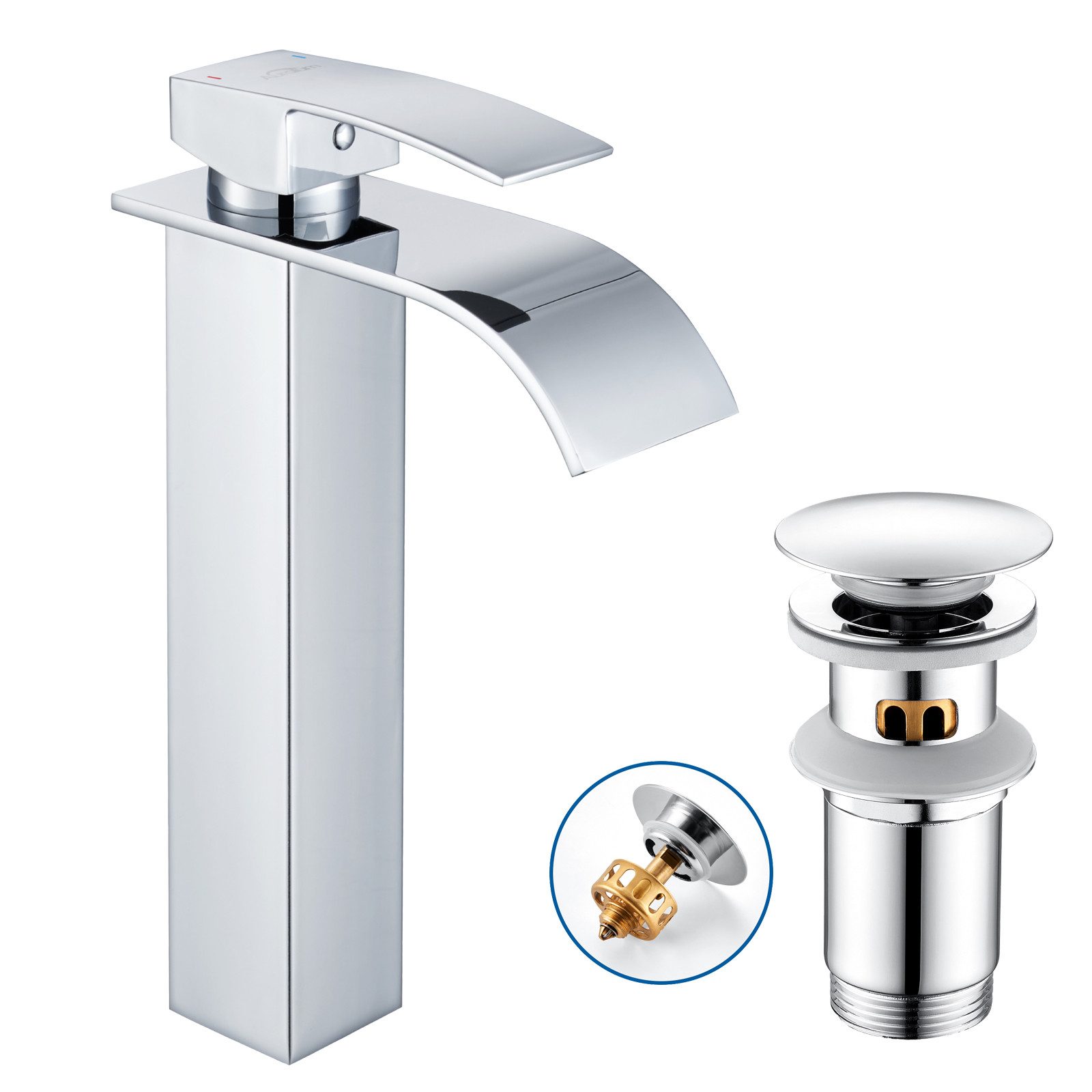 Auralum Max Waschtischarmatur Hoch Wasserfall Wasserhahn günstig online kaufen