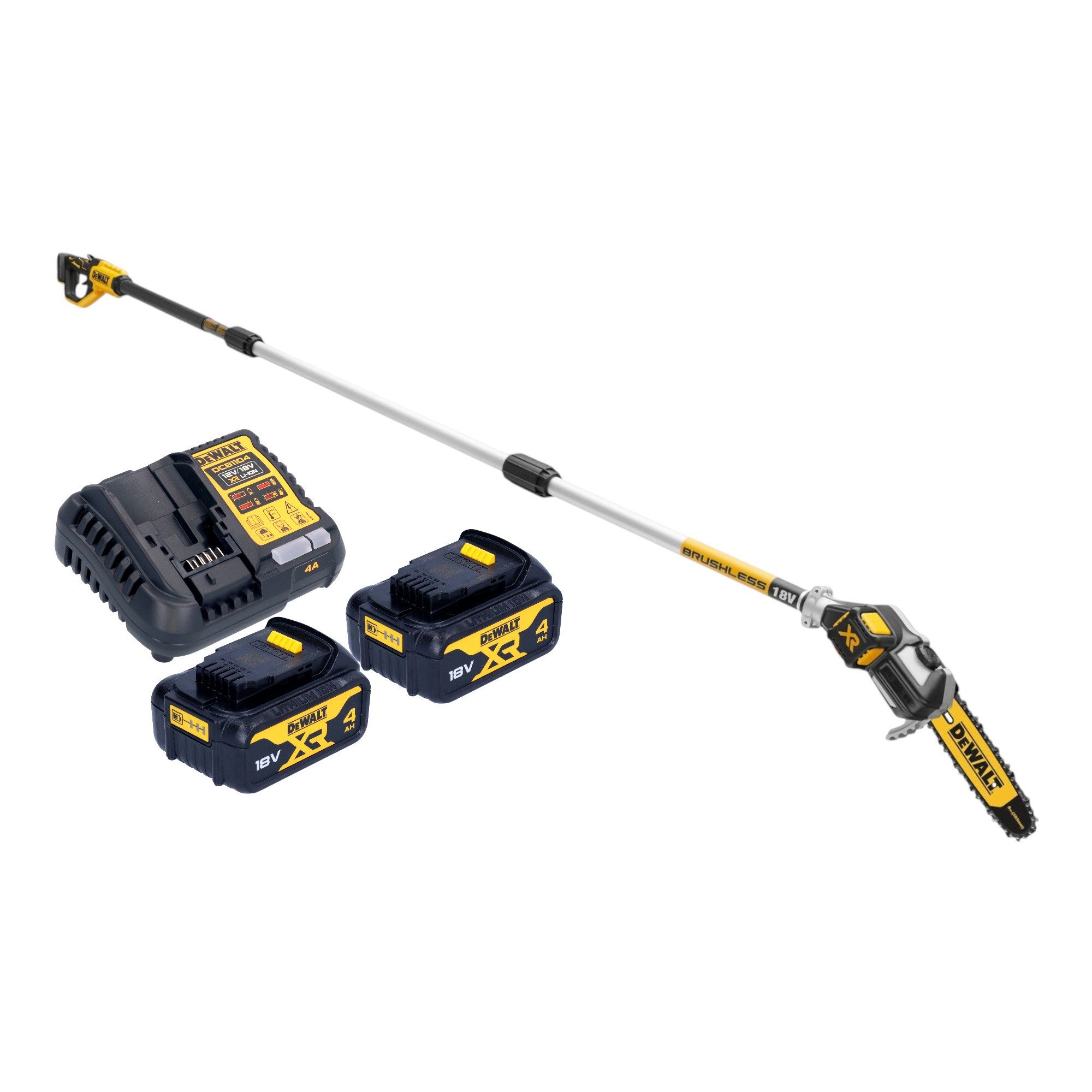 DeWalt Akku-Hochentaster DCMPS 567 M2 18 V Brushless + 2x Akku 4,0 Ah + Ladegerät