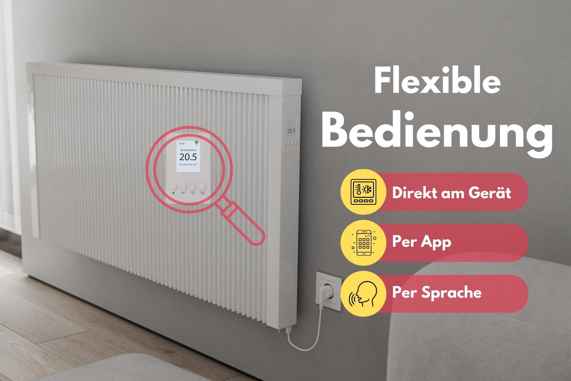eVARMO Elektro-Heizkörper Paketset Flächenspeicherheizung areo smart 1950, günstig online kaufen