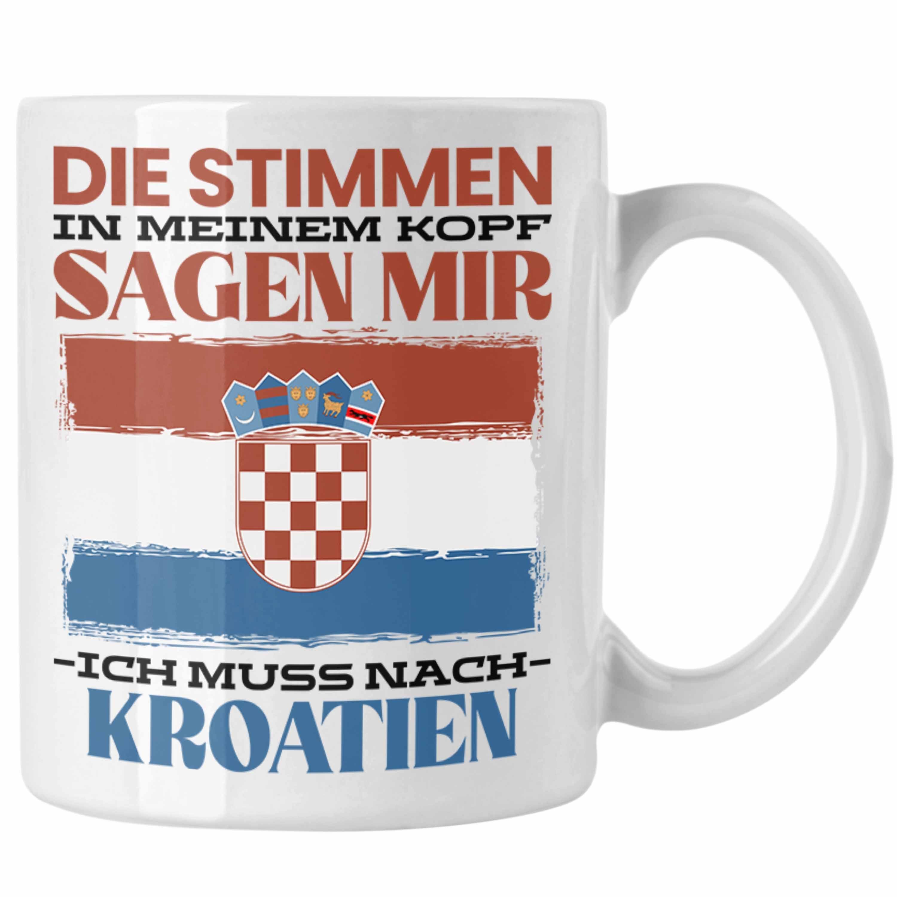 Trendation Tasse Kroatien Geschenk Geschenkidee Heimat Spruch Kroatie Urlaub Weiss Tasse