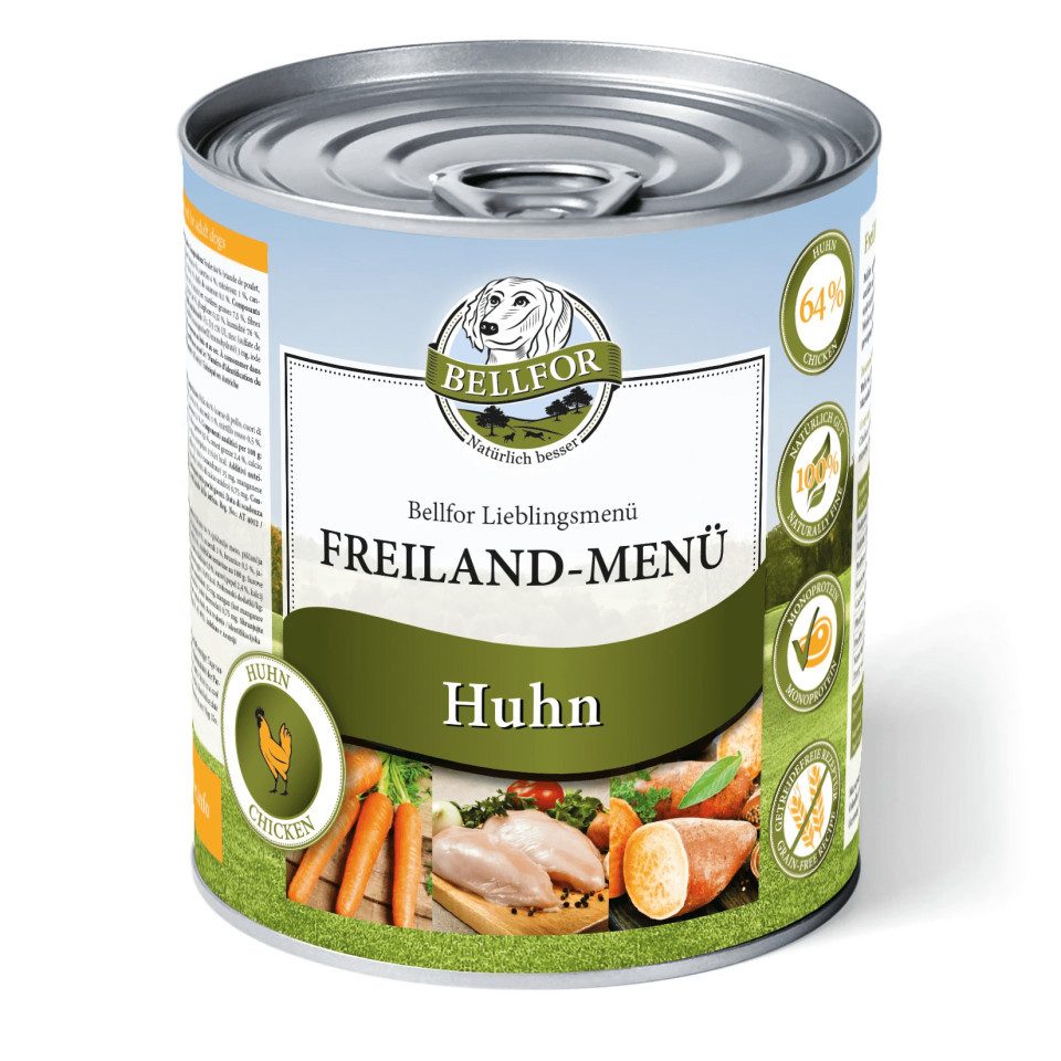 Bellfor Bellfor Hundefutter Nass mit Huhn - Getreidefrei - Freiland-Menü - 800, für: Hunde