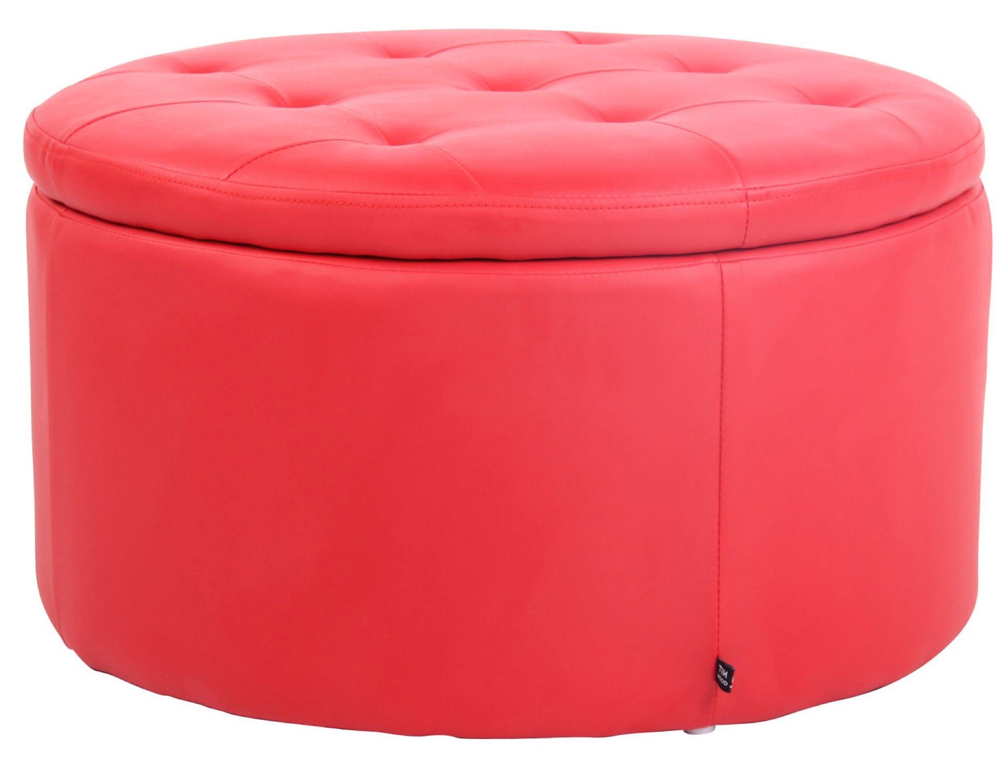 TPFLiving Sitzhocker Eva - kg x Maße (HxBxT): 8 rot), Kunstlederhocker x mit mit Sitzkomfort Gewicht: - 35 hohem - Polsterhocker Farbe Stylischer Gestell, 60 1 cm St., (Beistellhocker stabilem 60