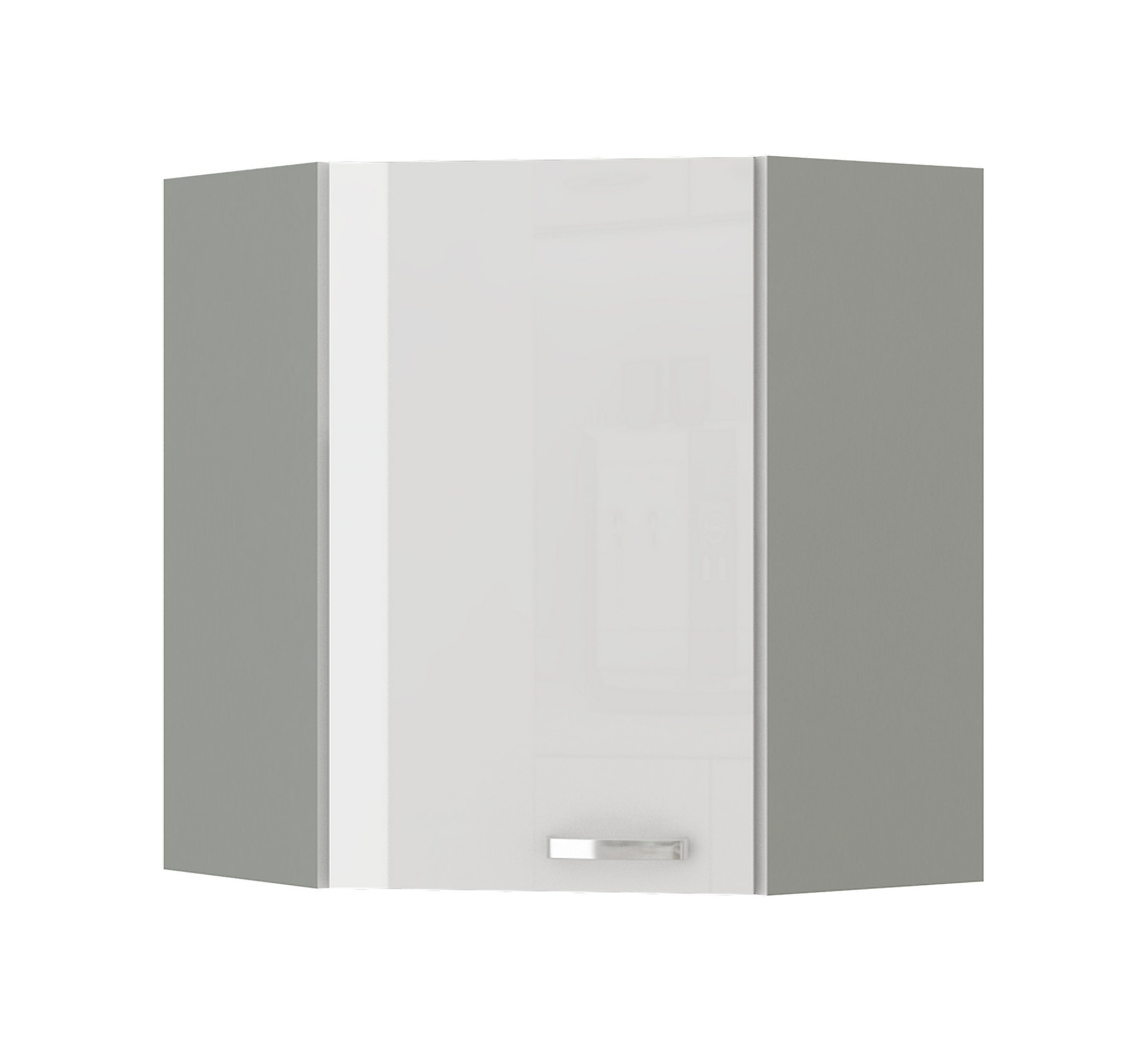Küchen-Preisbombe Eckhängeschrank 60x60 cm Küche Bianca Weiß Hochglanz + Gr günstig online kaufen