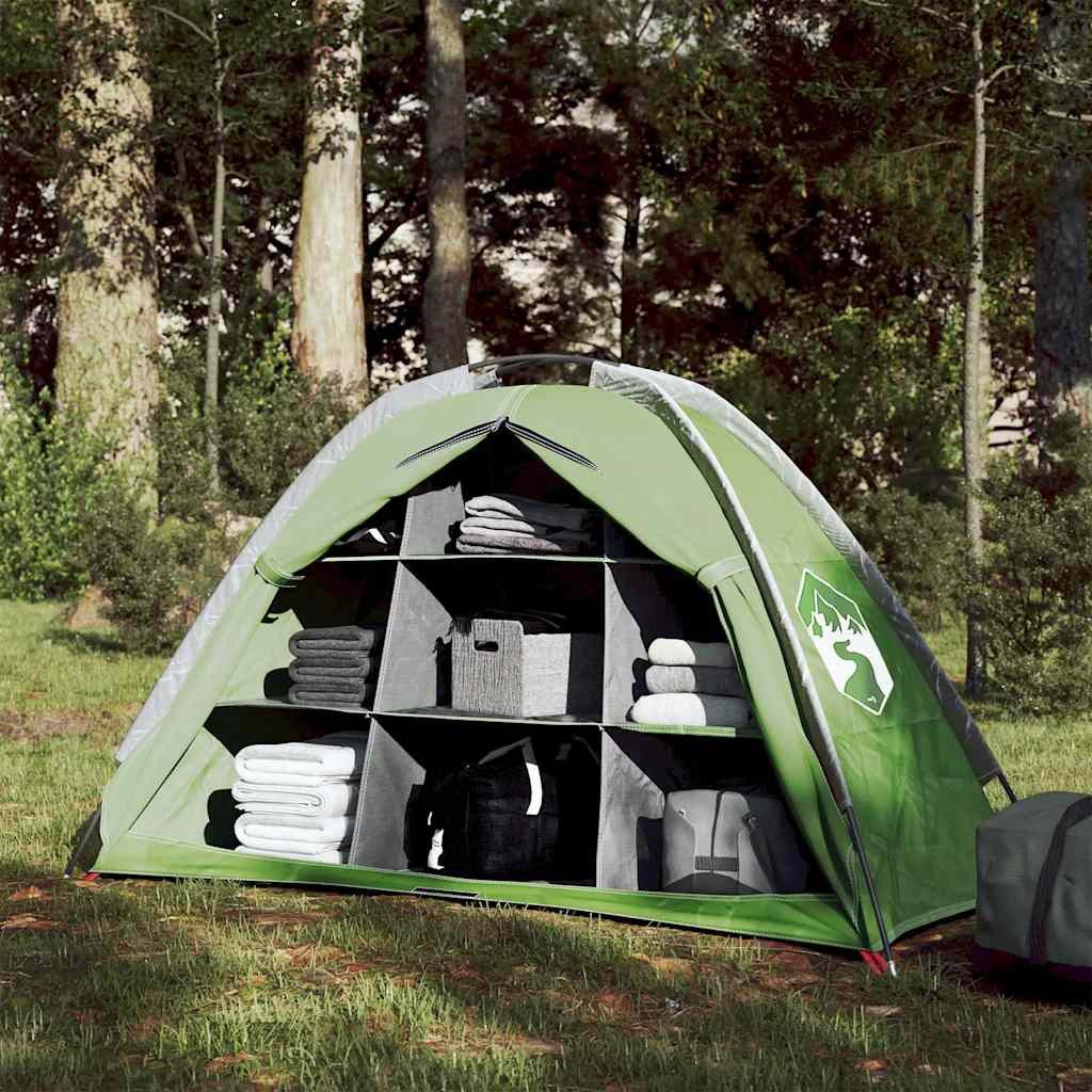 vidaXL Kuppelzelt Camping-Organizer-Zelt 9 Fächer Grün Wasserdicht, (1 tlg)