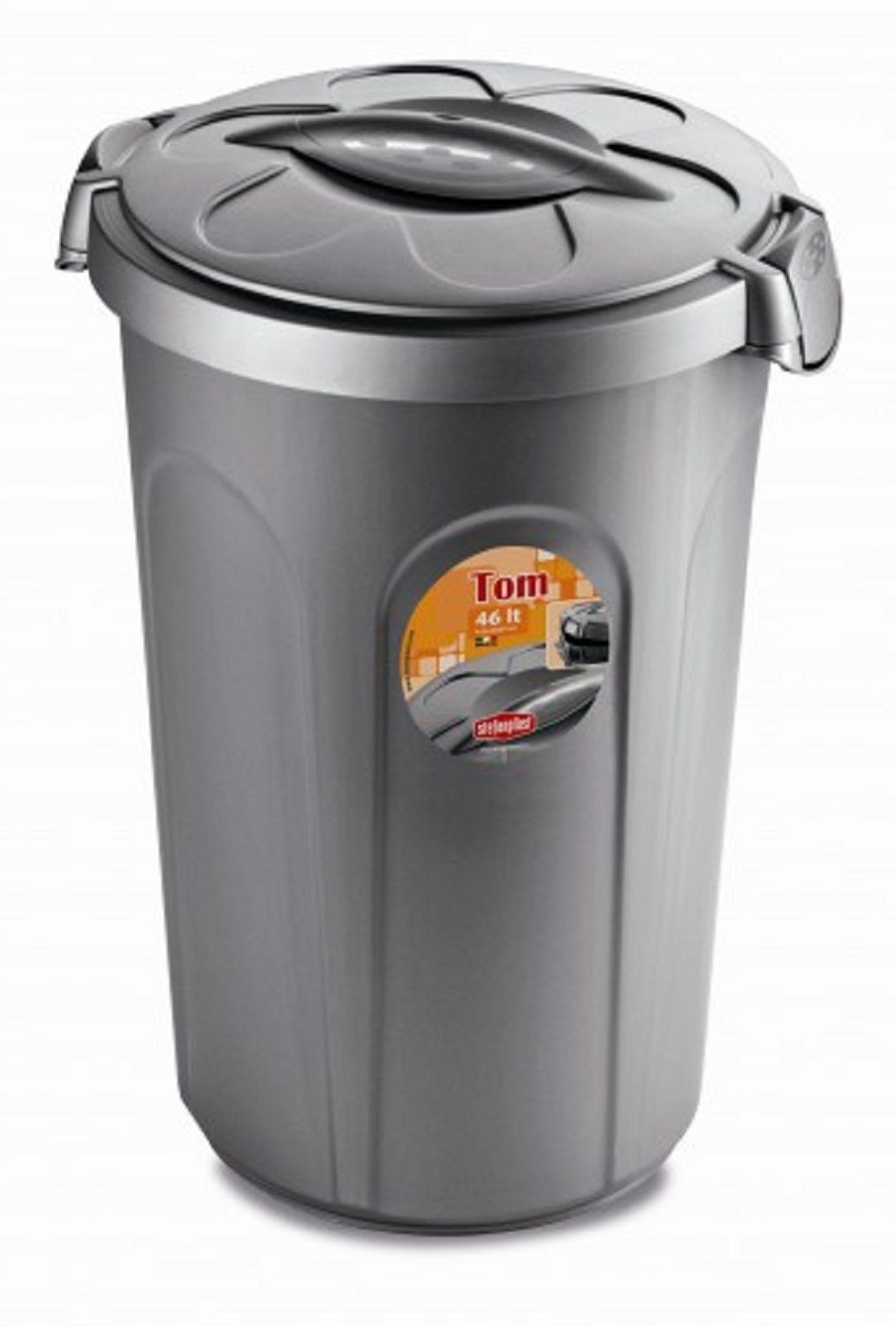 Futterbehälter Tonne "TOM" - 46 Liter Silber