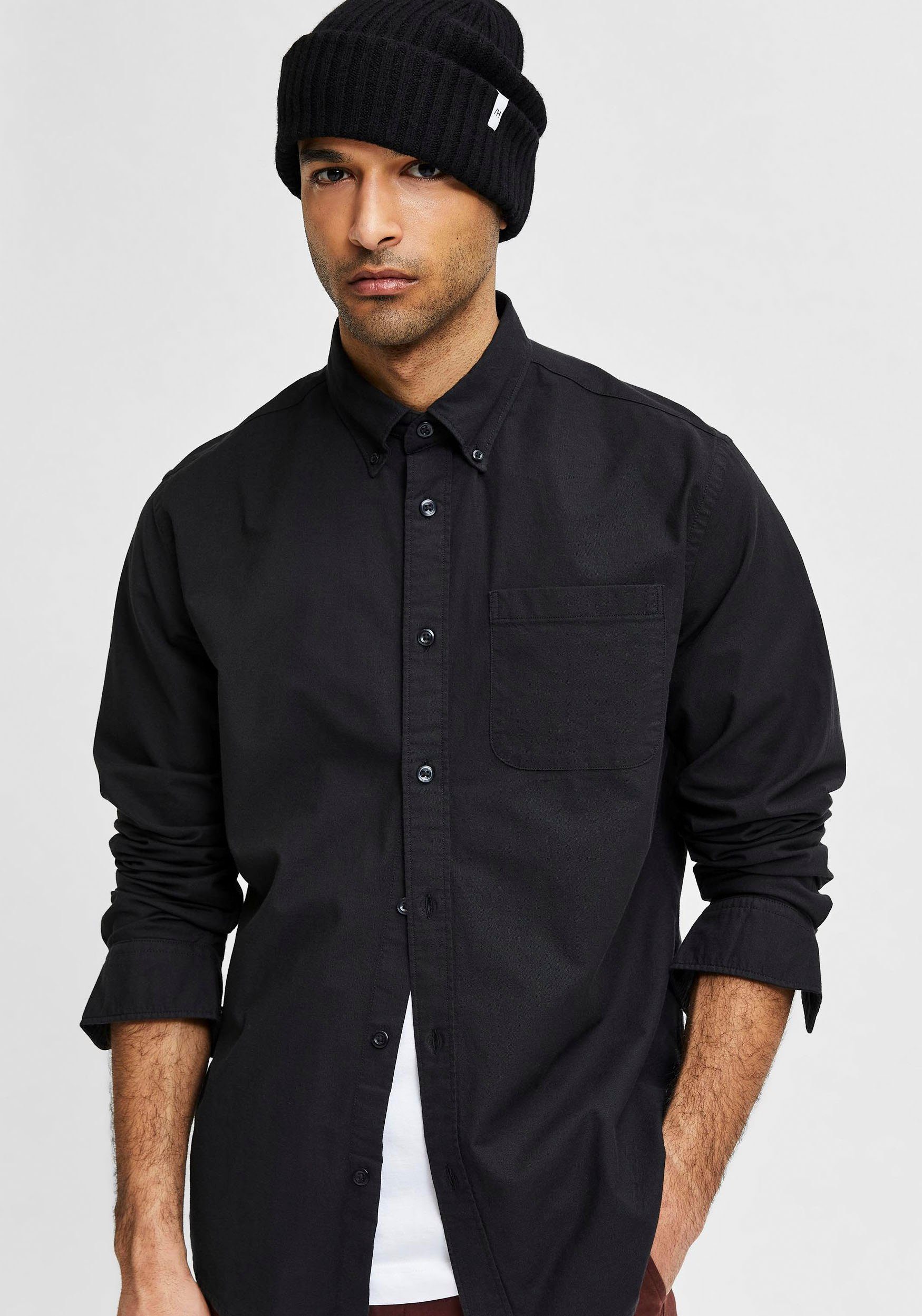 Selected Langarmhemd SLHREGRICK-OX SHIRT LS NOOS günstig online kaufen