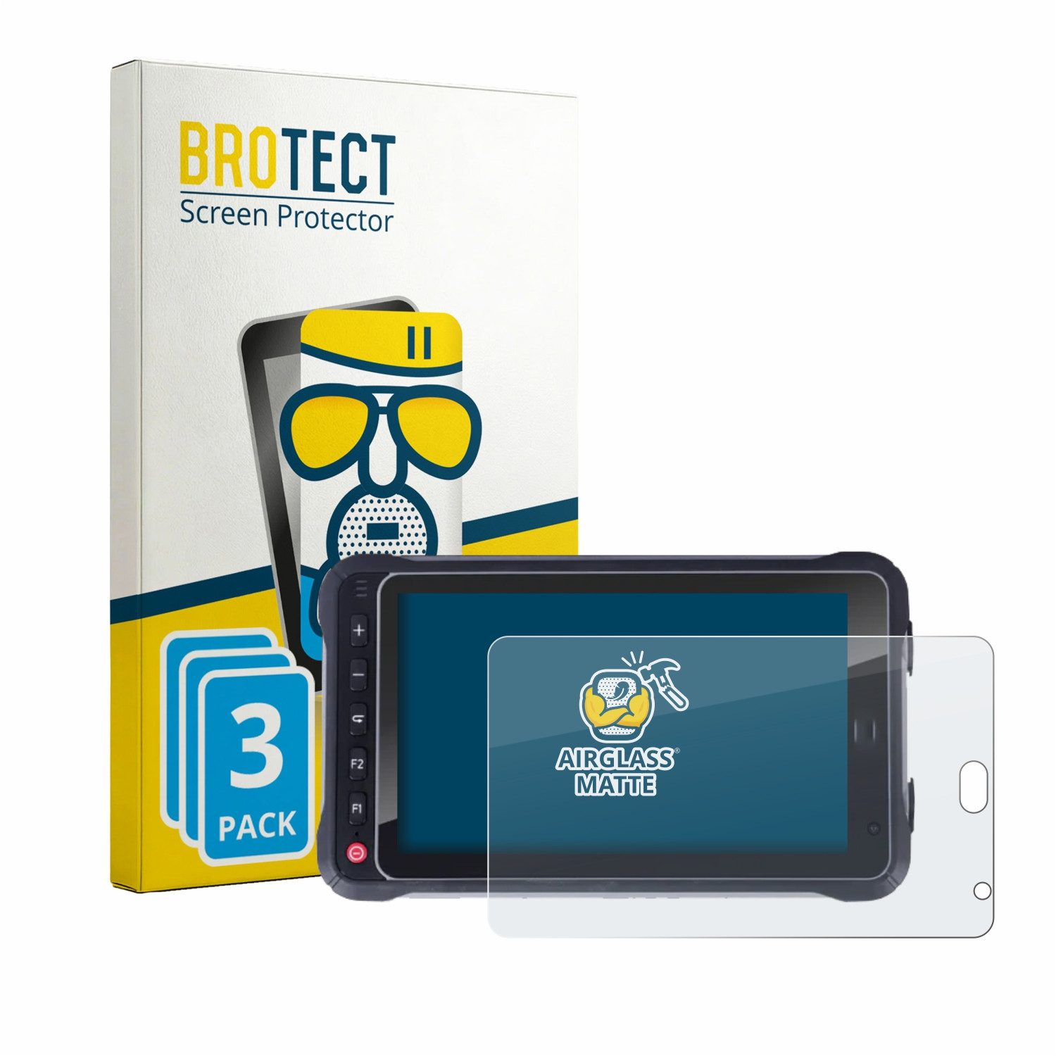 BROTECT Displayschutzglas Folie für Hugerock X72, 3 Stück, Schutzfolie Glas Panzer Display Schutz matt