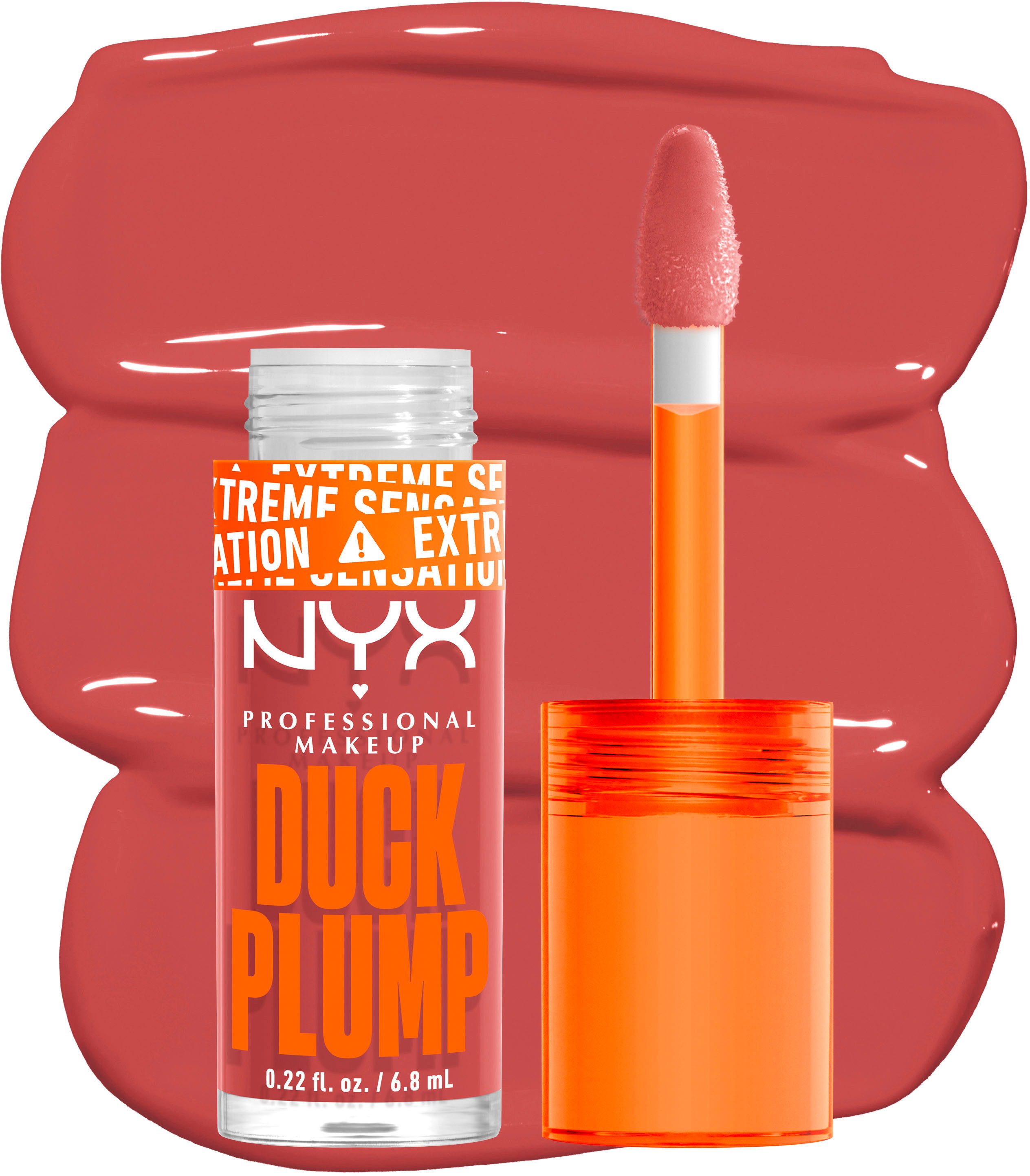 NYX PROFESSIONAL MAKEUP Lipgloss DUCK PLUMP LIP LACQUER, sofortiger Schmollmund-Effekt dank Kollagenpeptiden